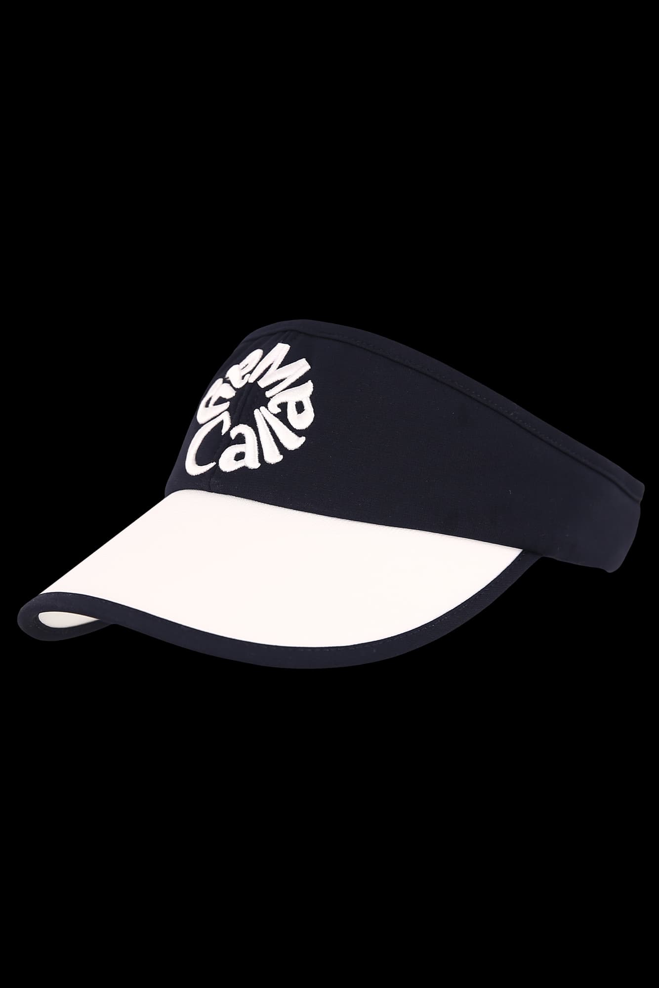 배색 볼드 로고 자수 선 바이저