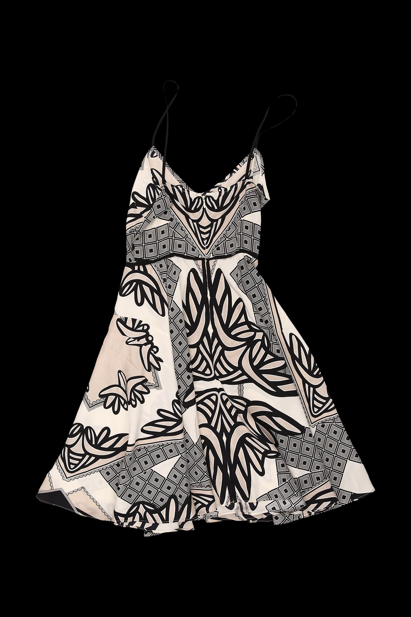 패턴 슬리브리스 원피스