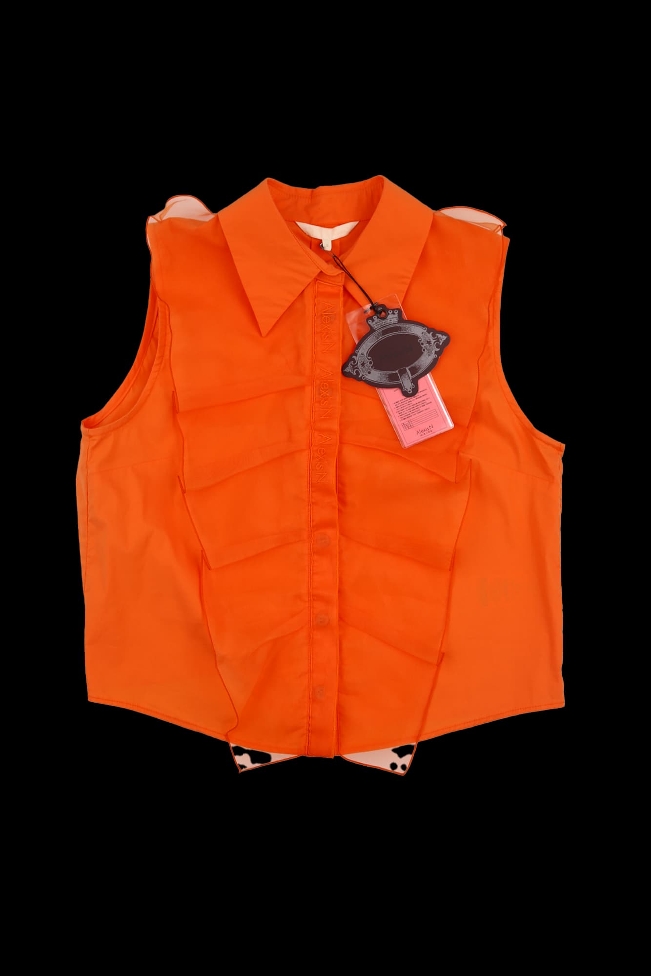 [새상품]오간자 카라 슬리브리스 셔츠