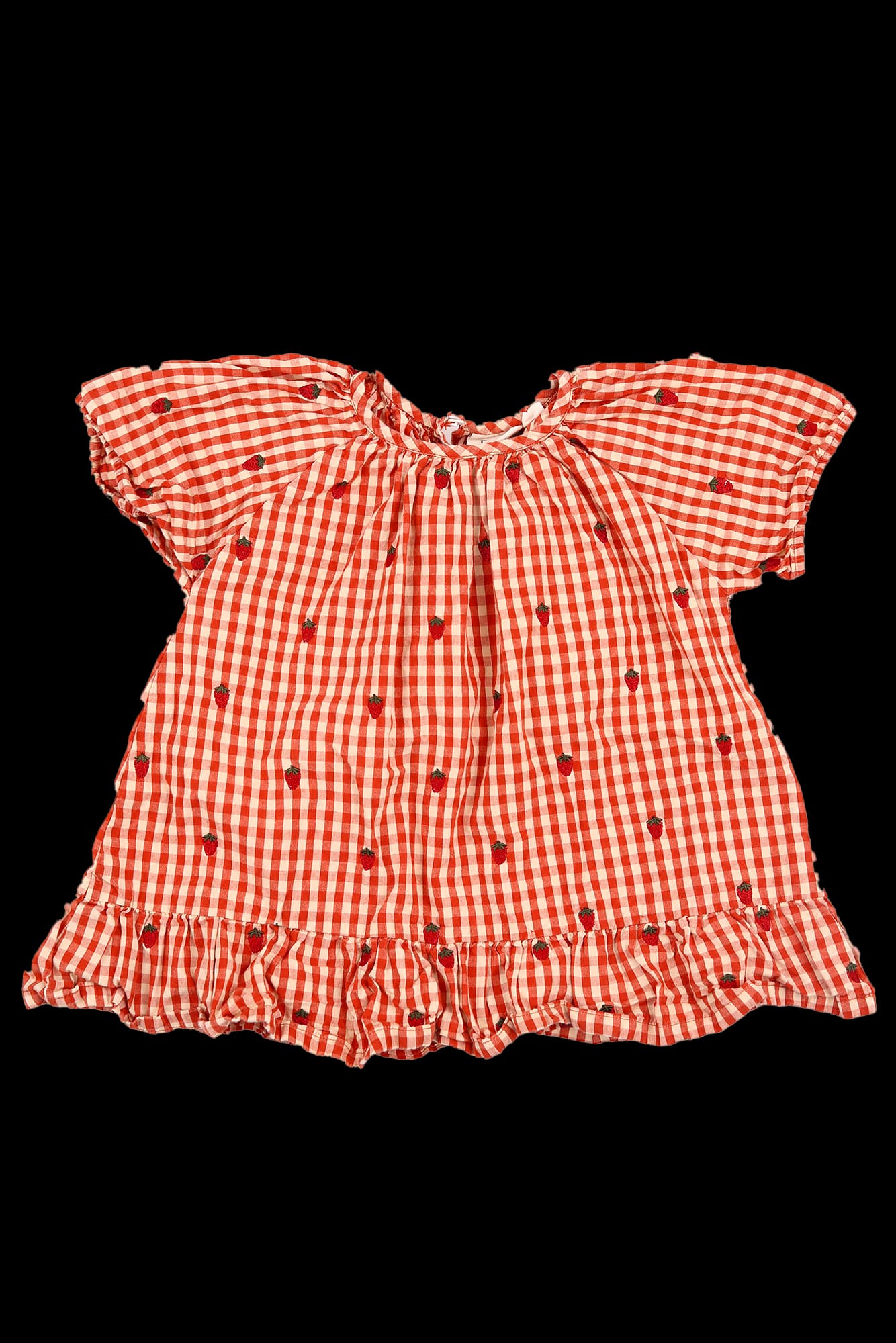 [키즈] 오가닉 스트로베리 자수 블라우스