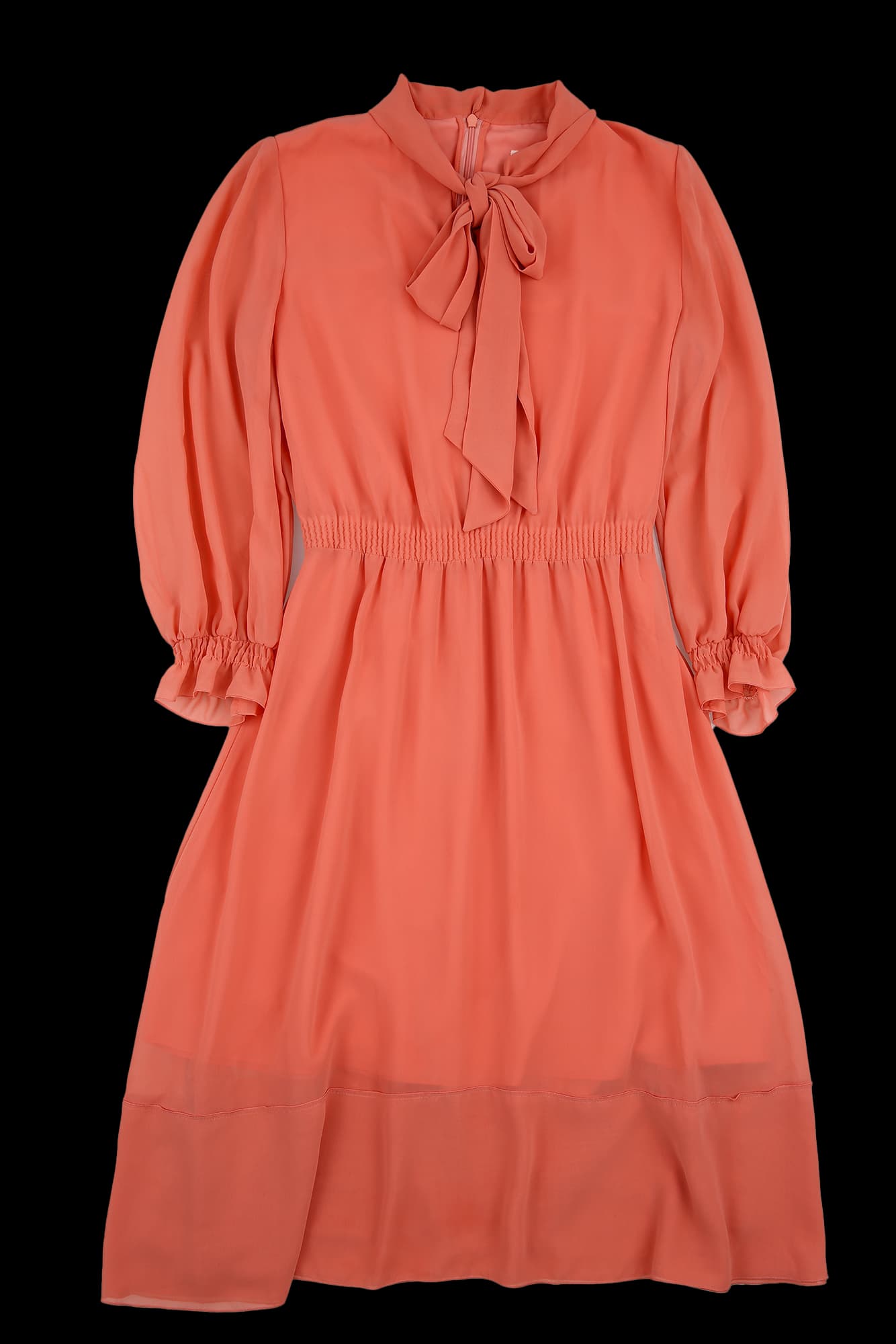 스트랩 셔링 쉬폰 원피스