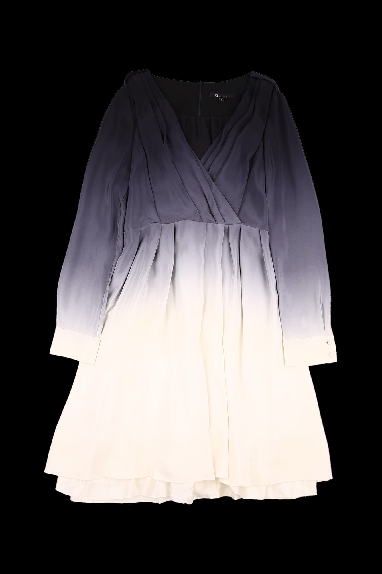 브이넥 긴팔 원피스