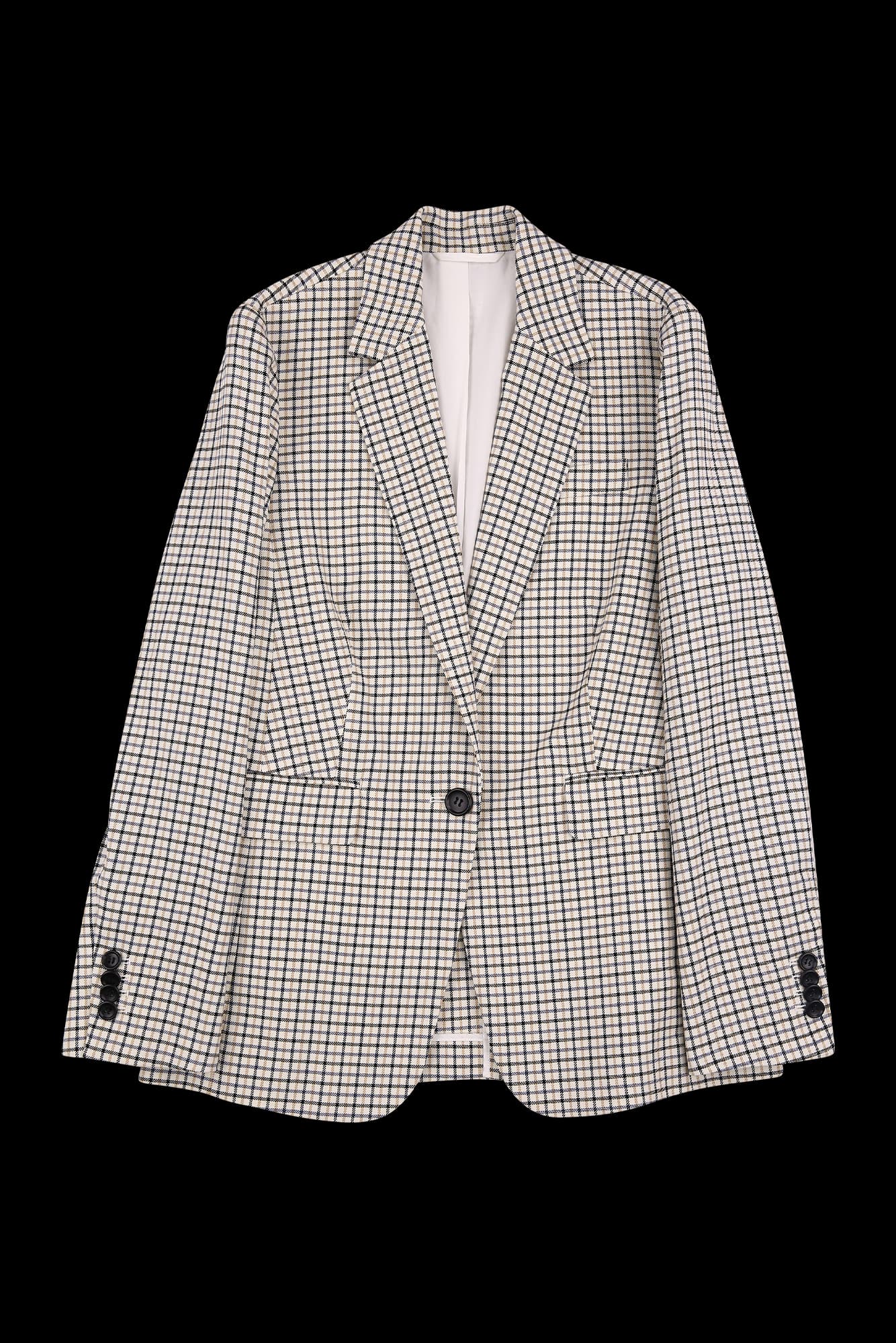 체크 패턴 싱글 자켓