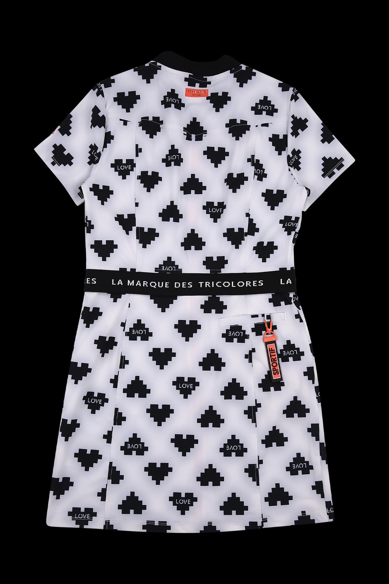 픽셀하트 반팔 집업 원피스