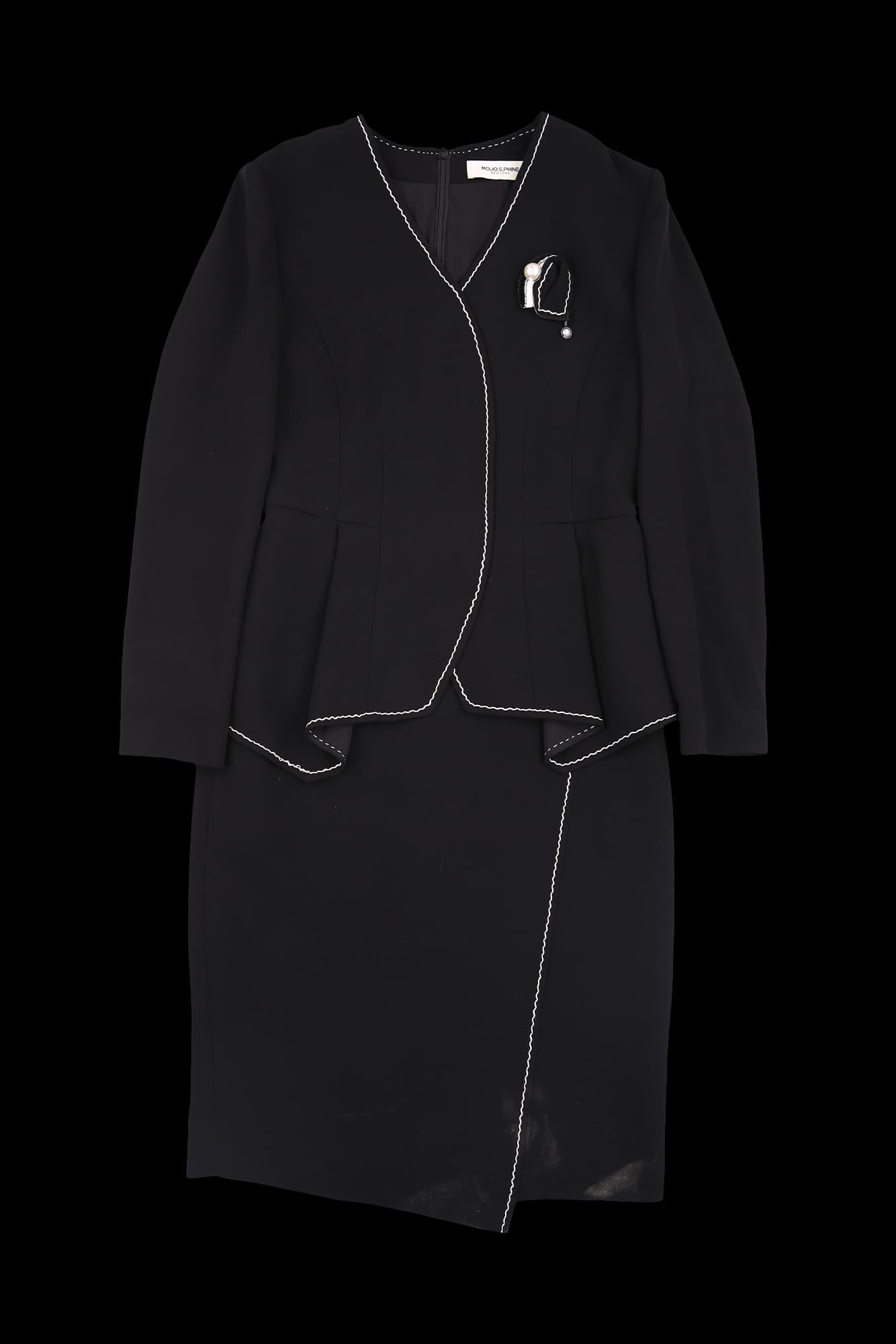 브이넥 긴팔 원피스