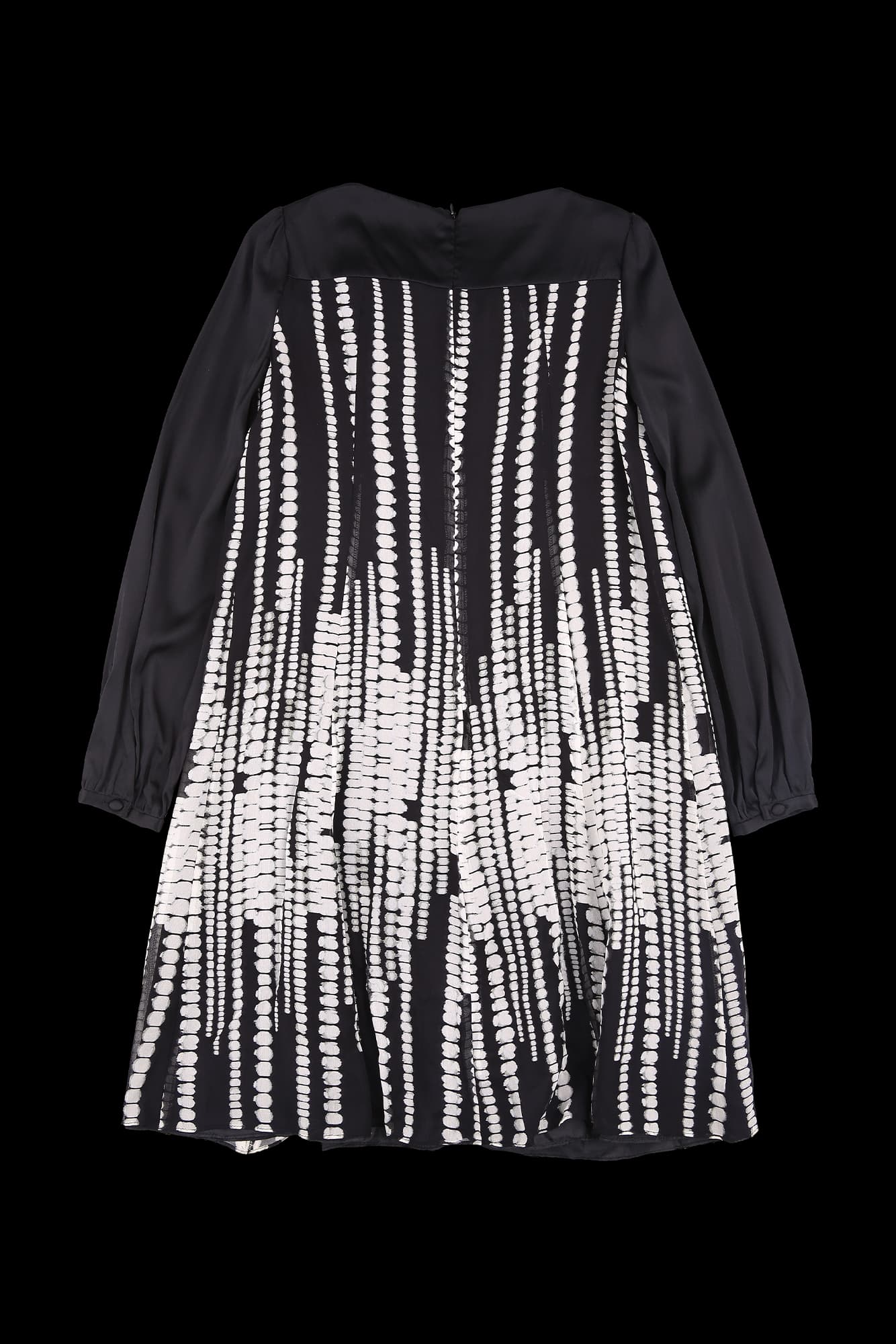 라운드넥 리본 긴팔 원피스