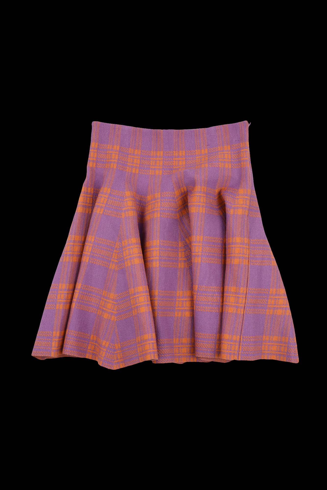 체크 니트 스커트