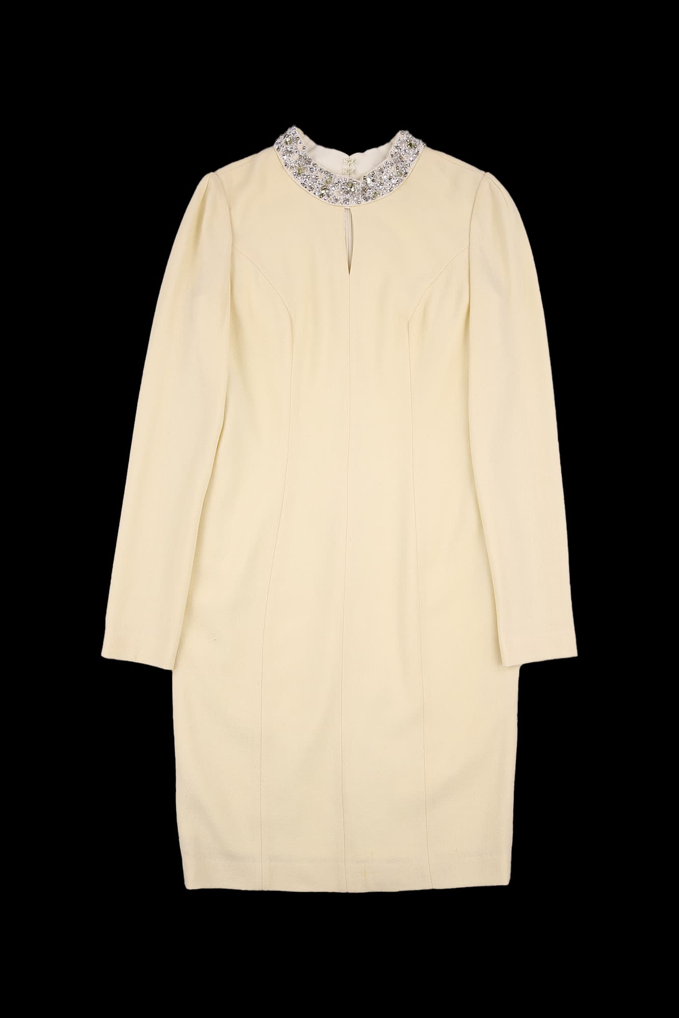 라운드넥 트임 큐빅 원피스