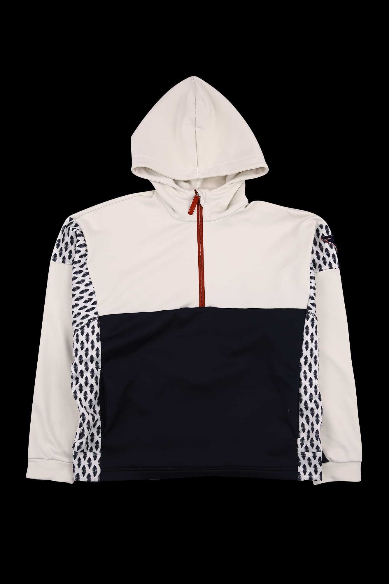 배색 기모 후드 