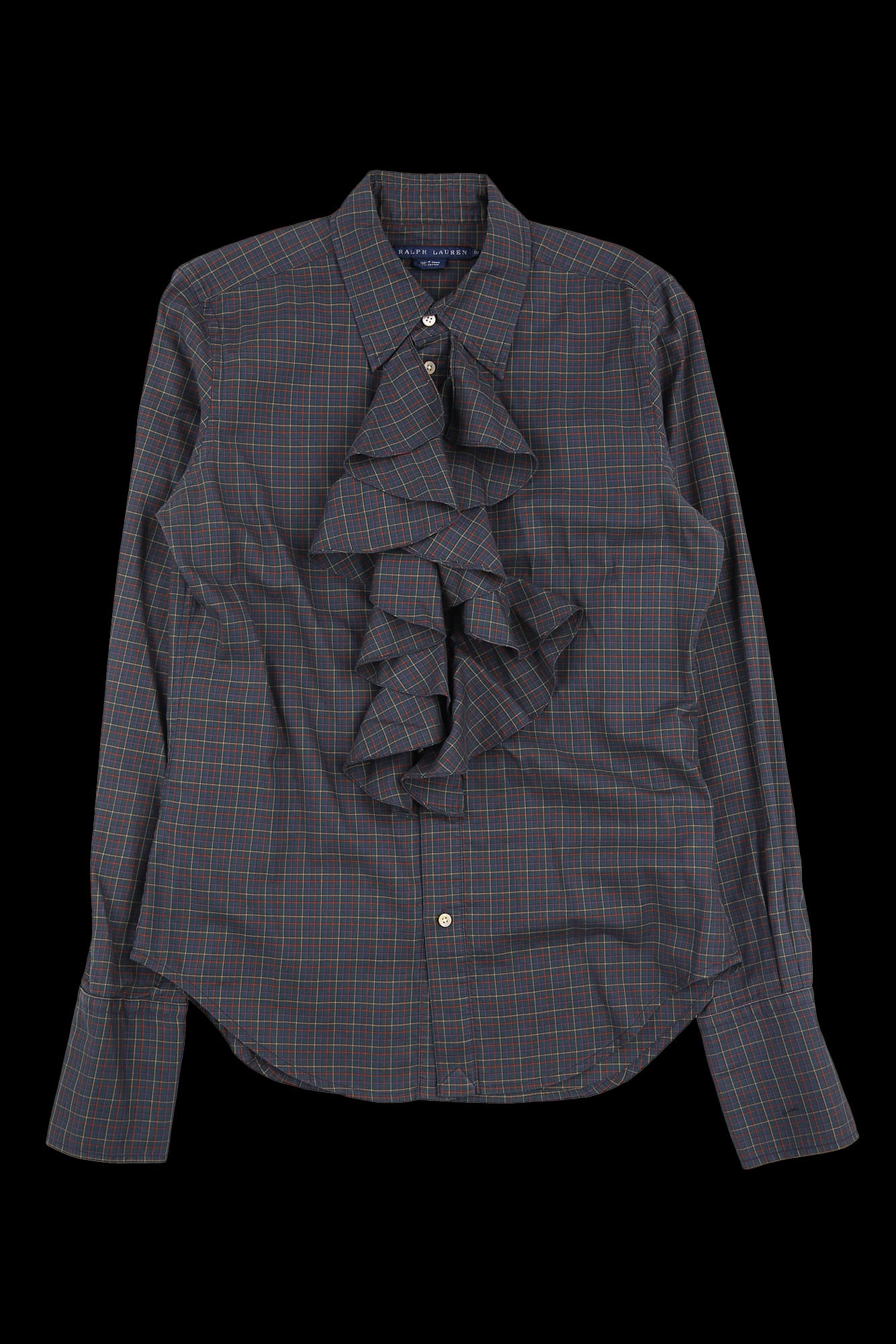 레이스 디테일 체크셔츠