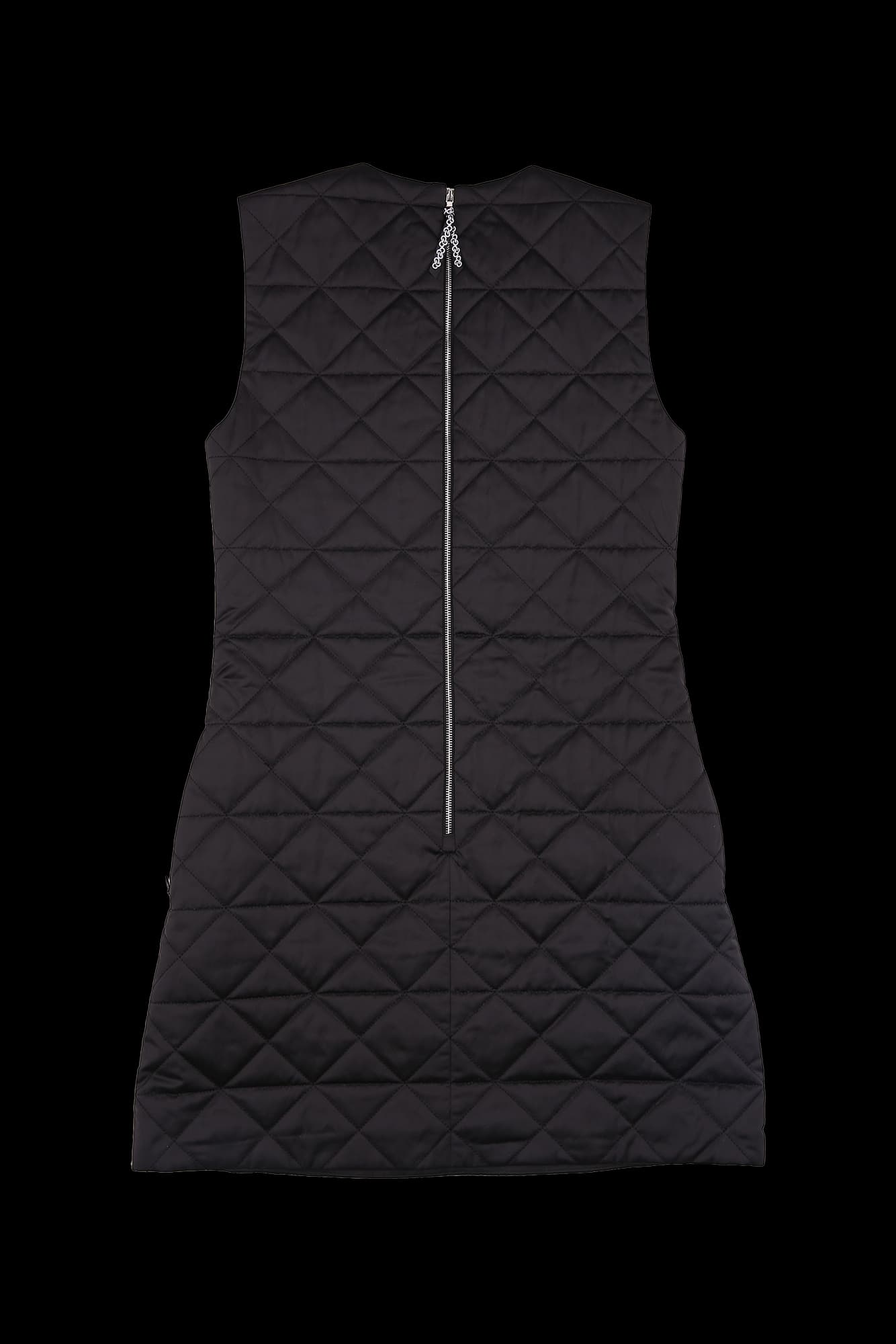 퀼티드 슬리브리스 방풍 원피스