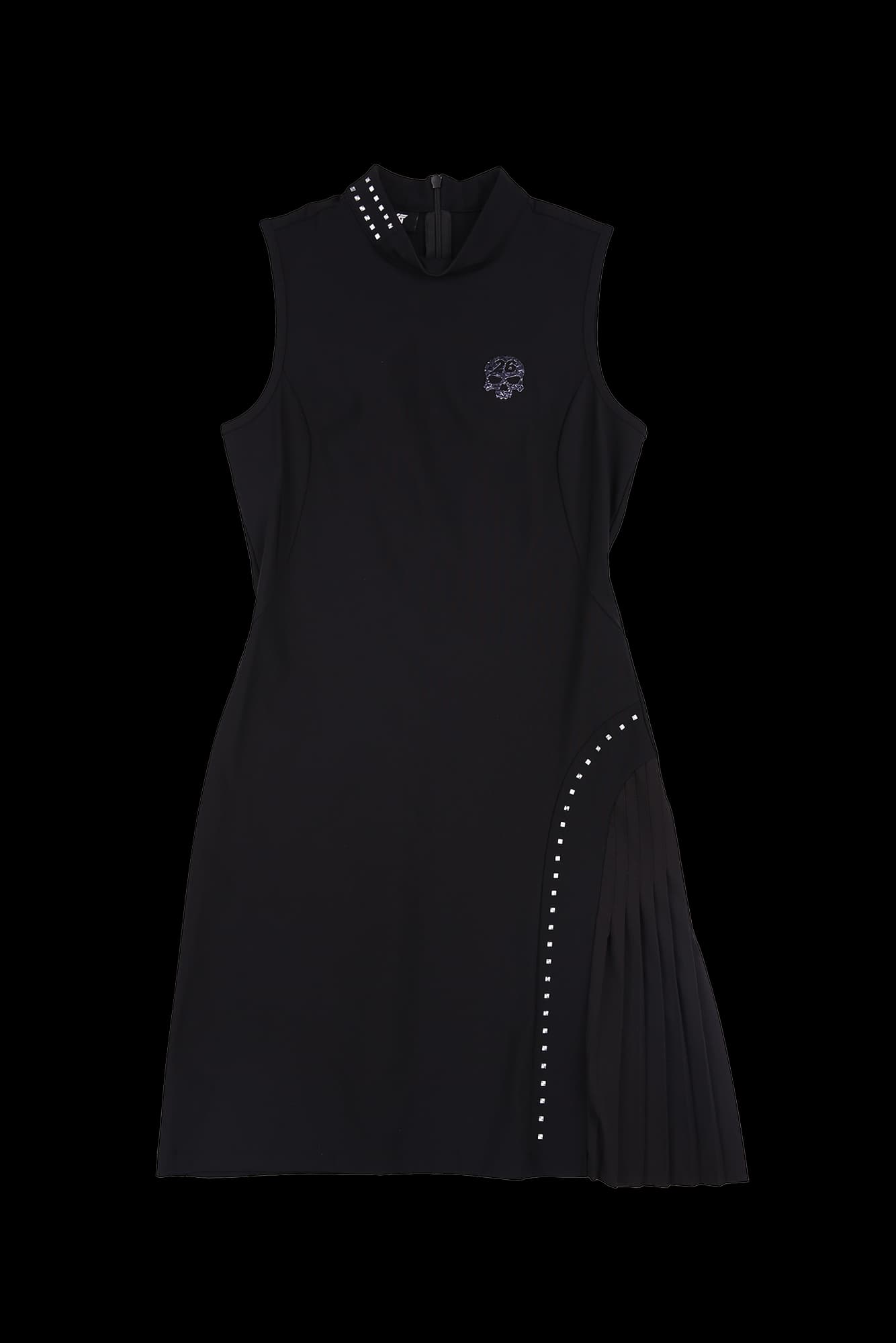 스터드 슬리브리스 원피스