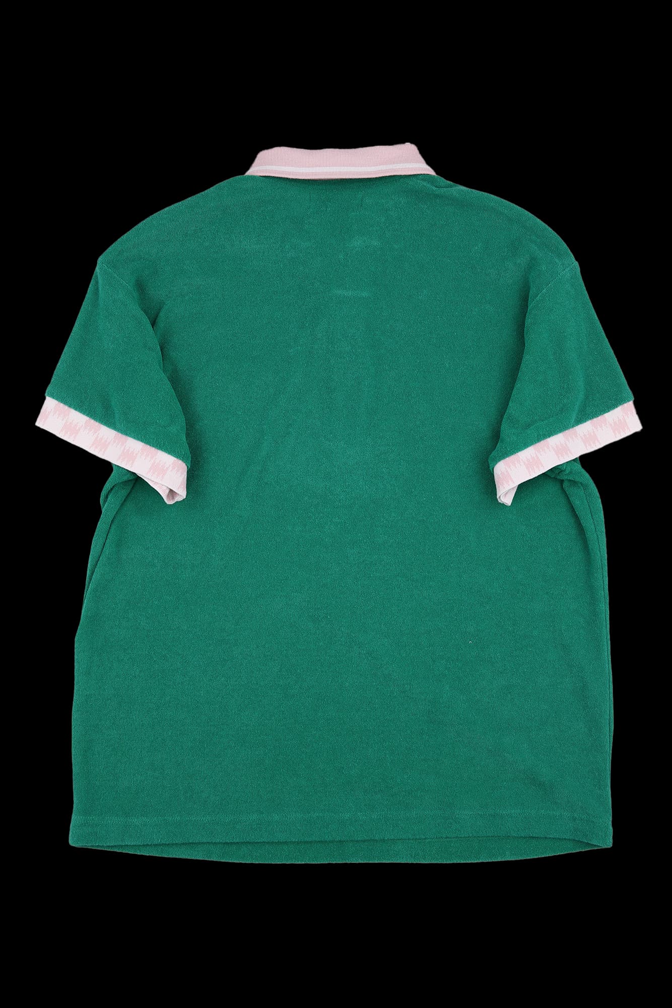 배색 하프집업 카라 티셔츠