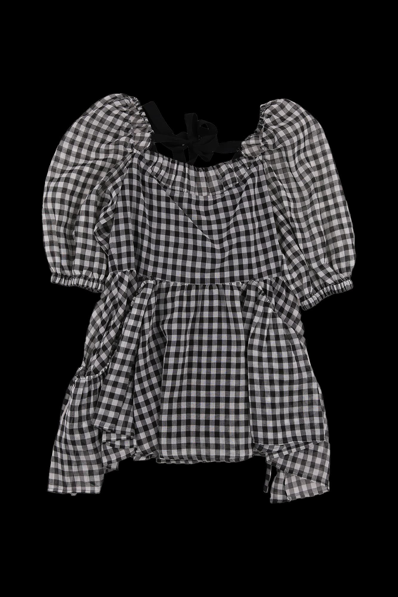 스퀘어 체크 원피스