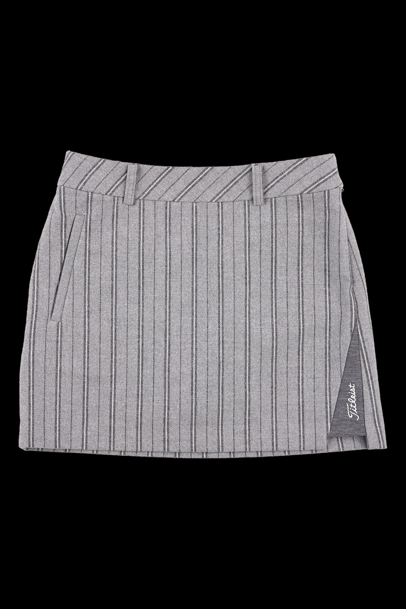 스트라이프 기모 스커트