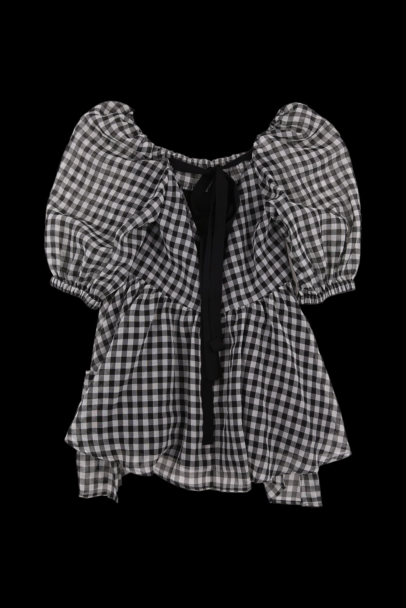 스퀘어 체크 원피스