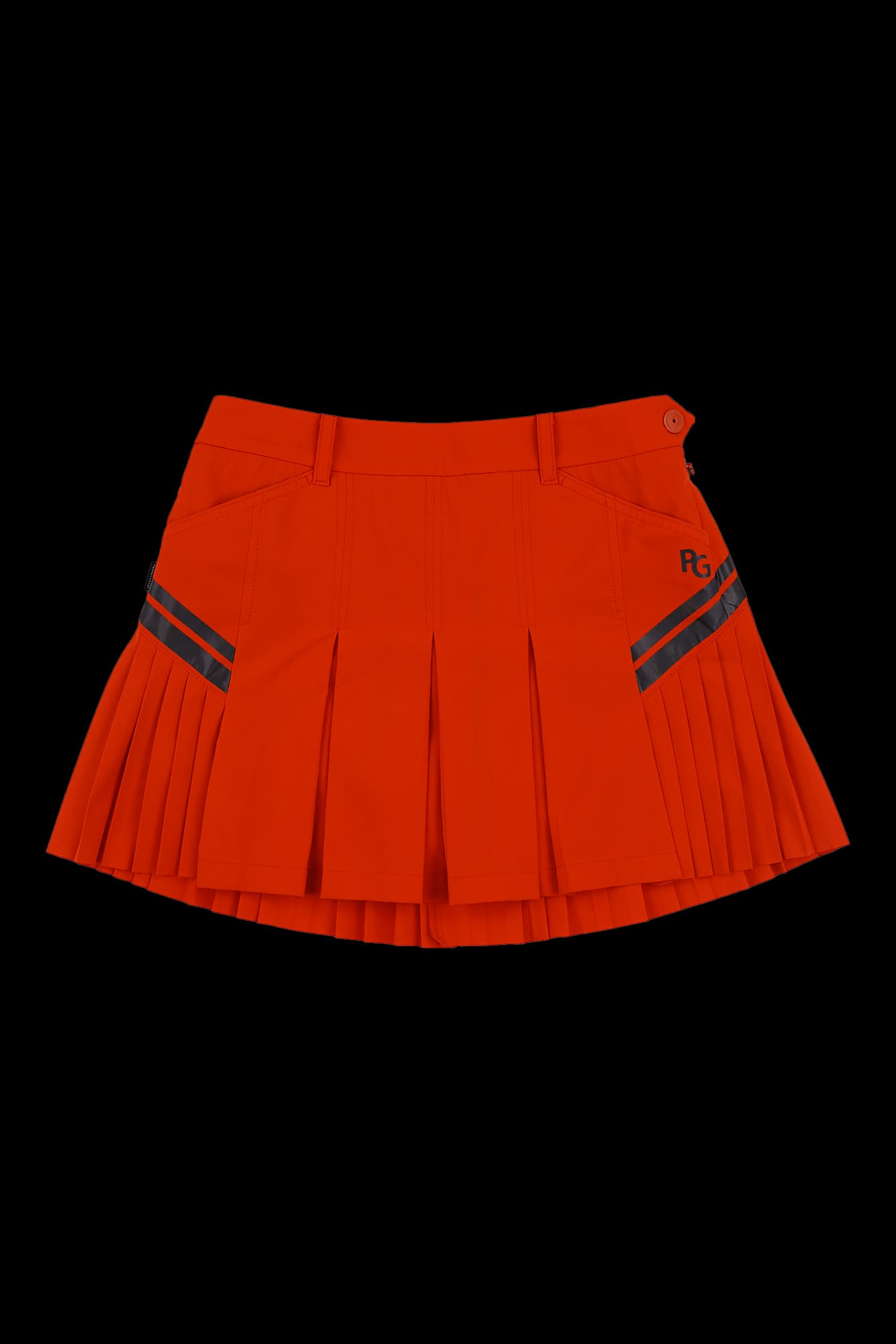 배색라인 플리츠 스커트