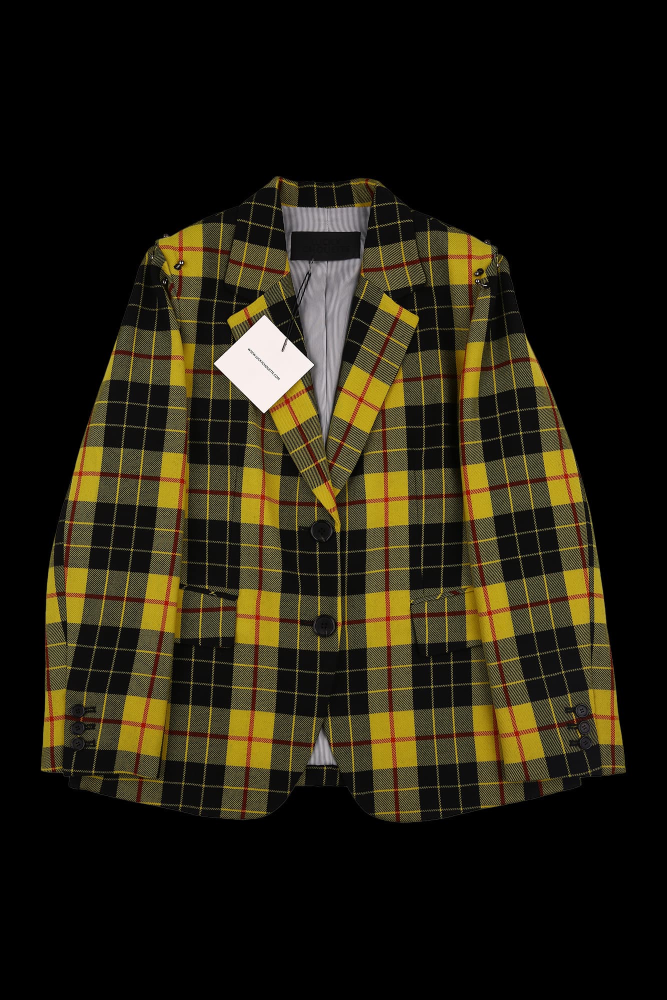 [새상품]체크 숄더 링 자켓