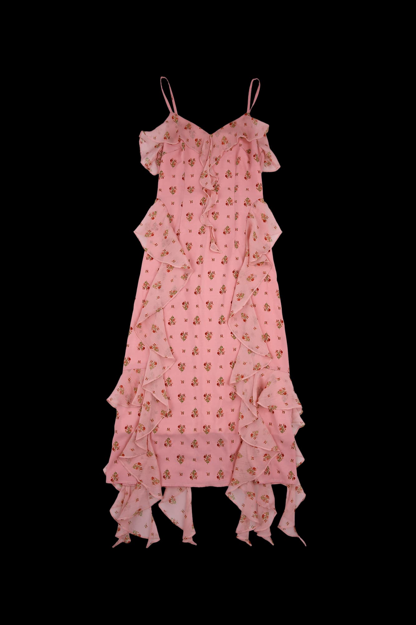 핑크플라워 나시끈 원피스