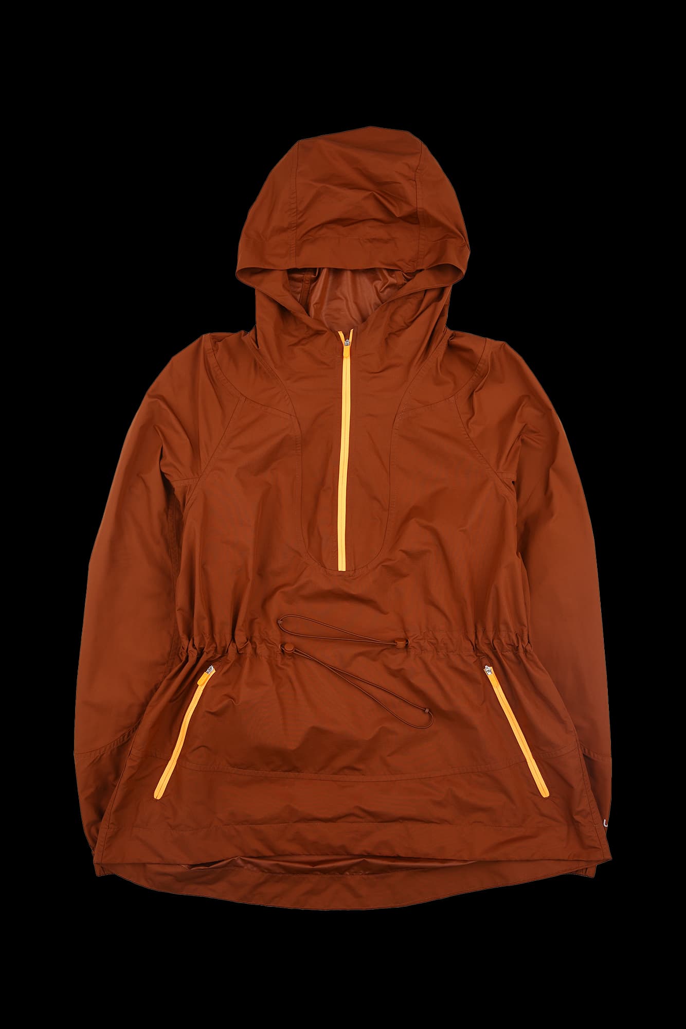 스트링 후드 하프집업 