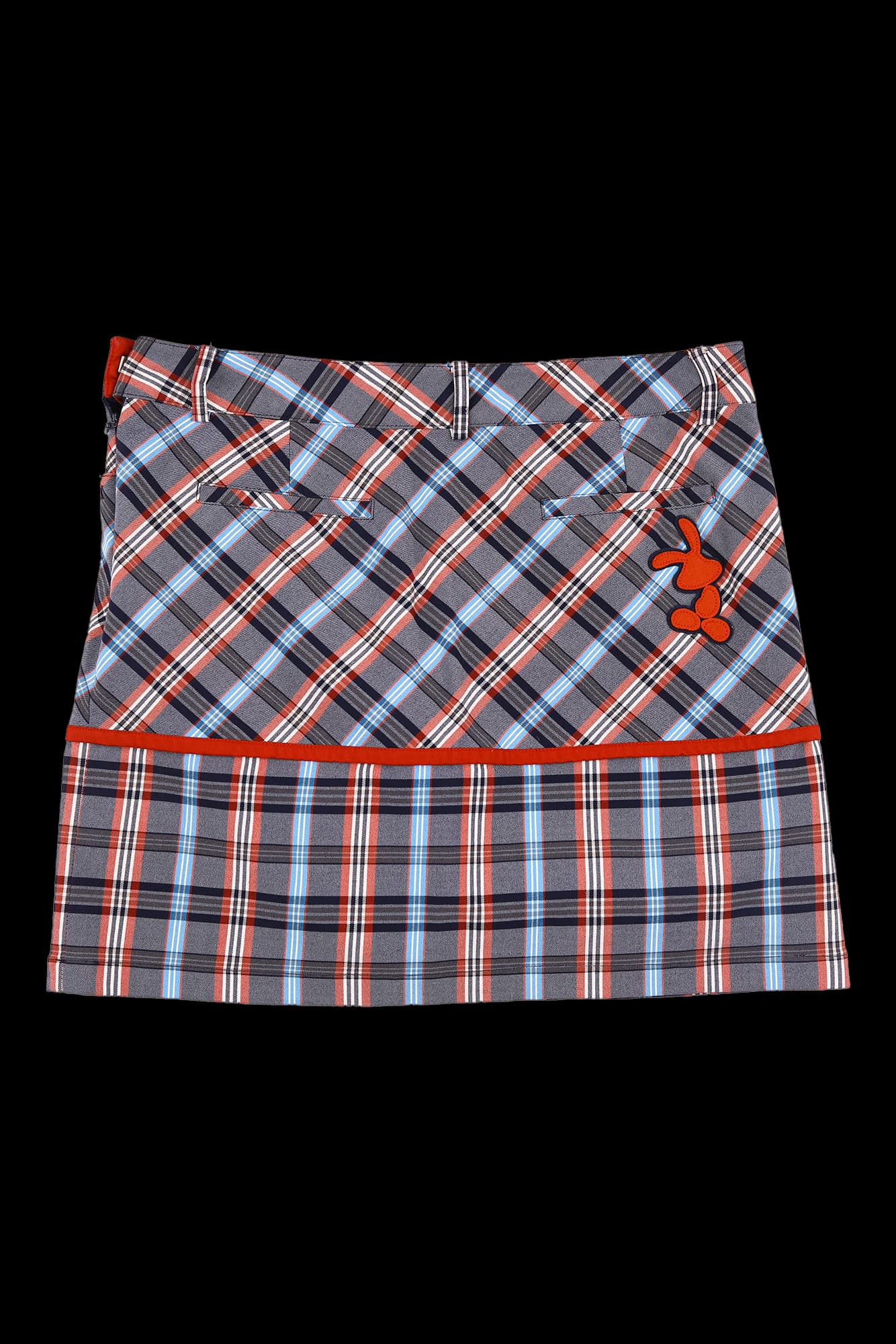 체크 로고 스커트