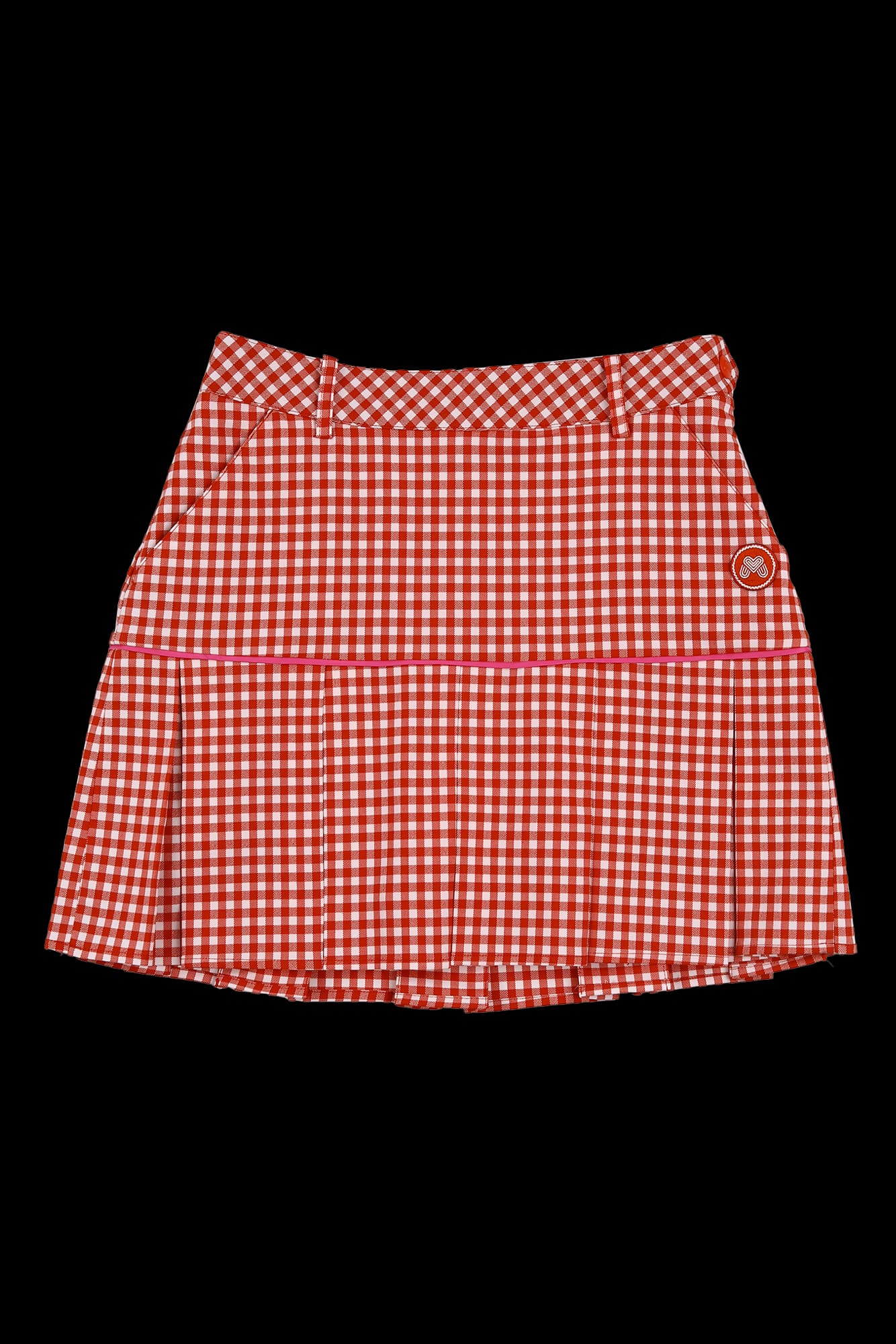 체크 패턴 플리츠 스커트