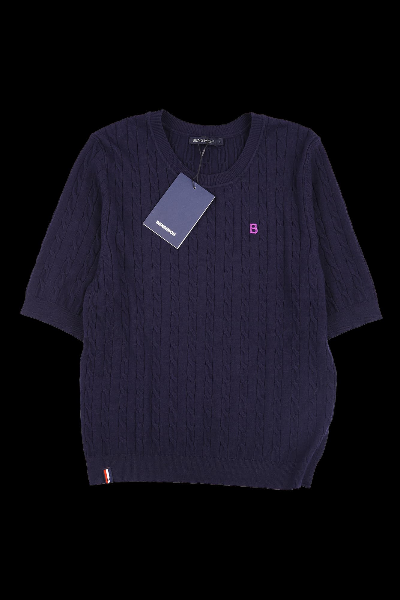 [남성][새상품]로고 케이블 니트