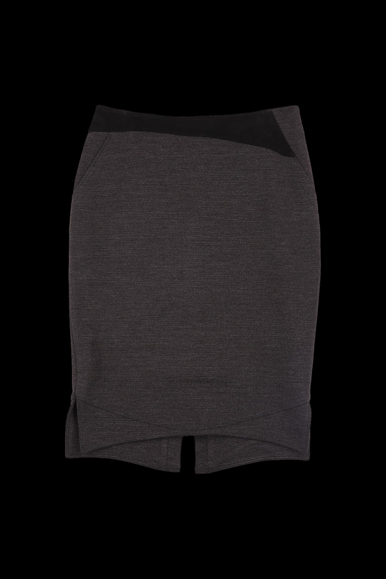 배색 슬릿 스커트