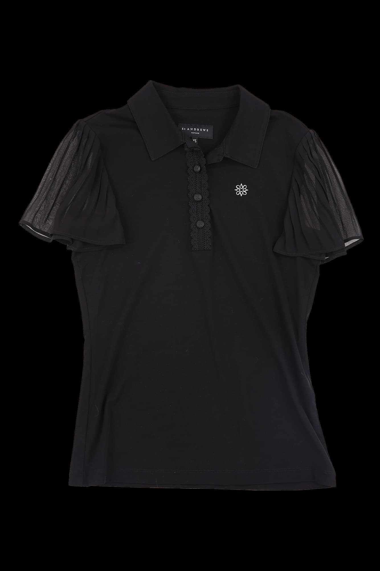 시스루 디테일 반팔 카라티