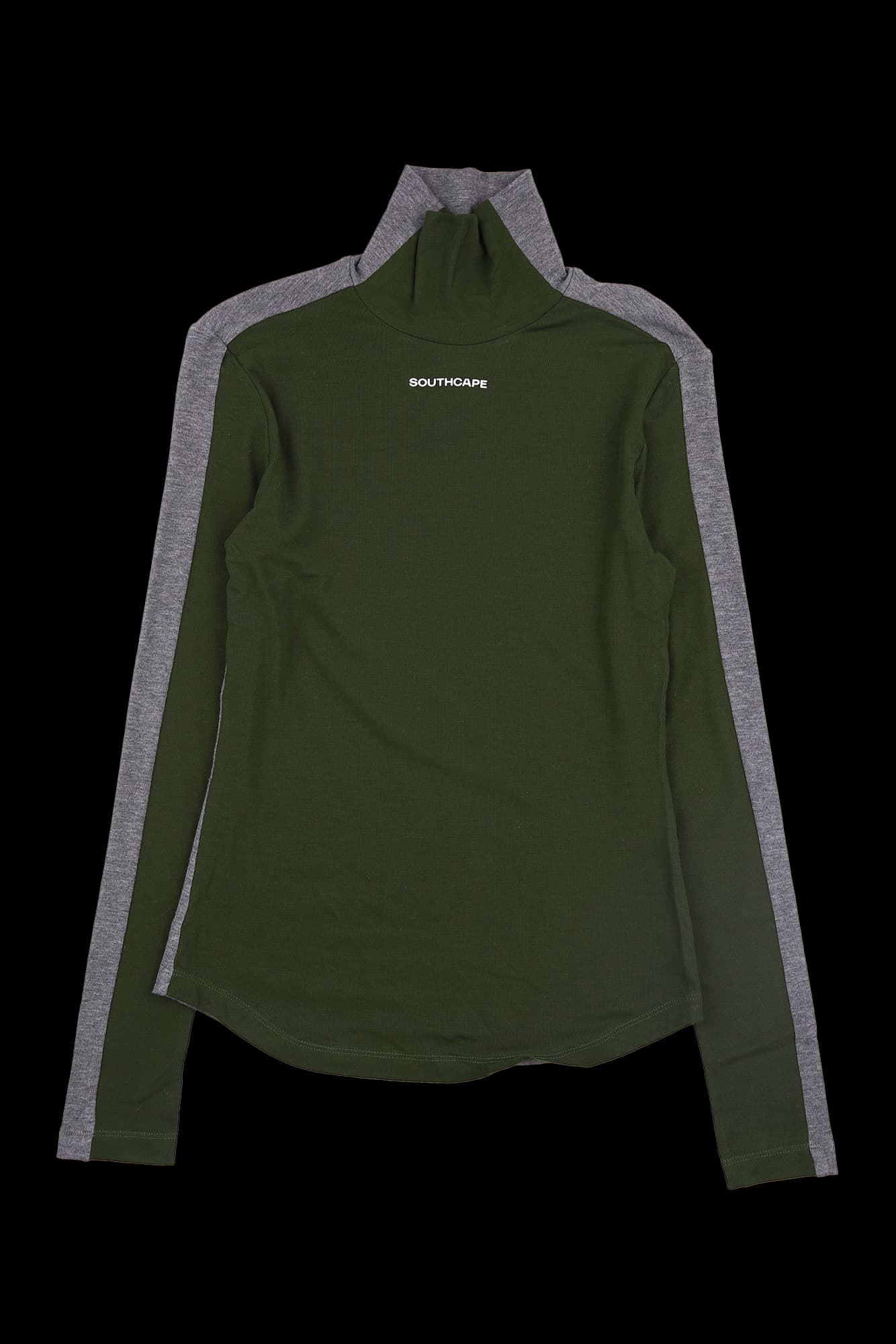 하이넥 배색 티