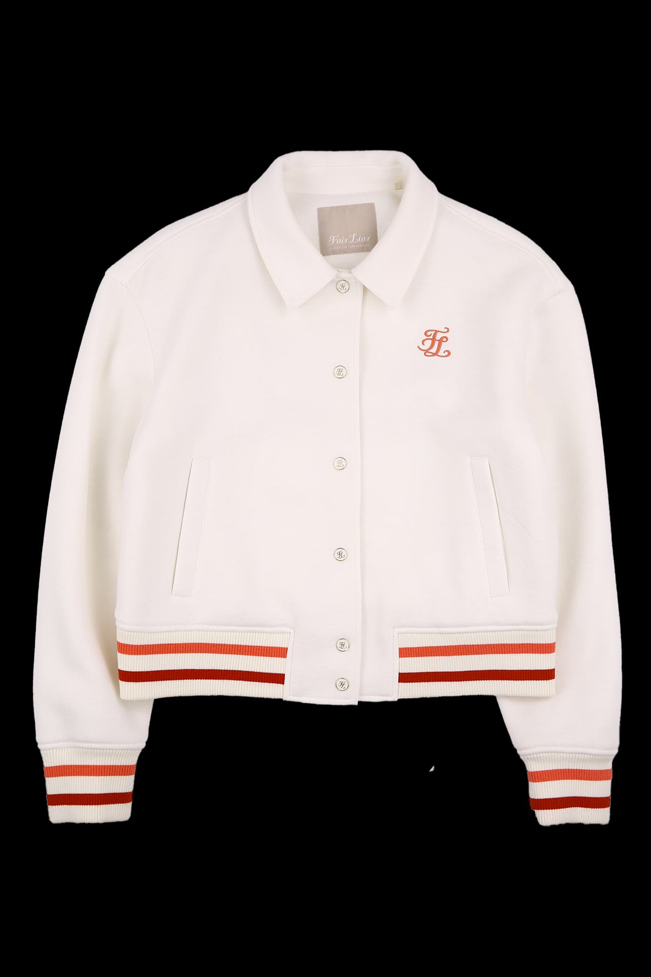 배색 버튼 자켓 