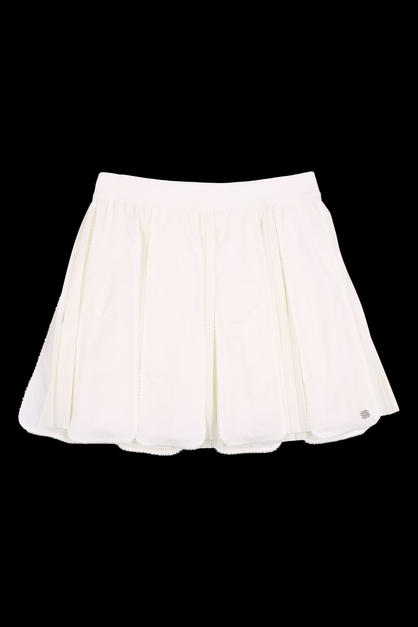 레이스 디테일 플리츠 스커트