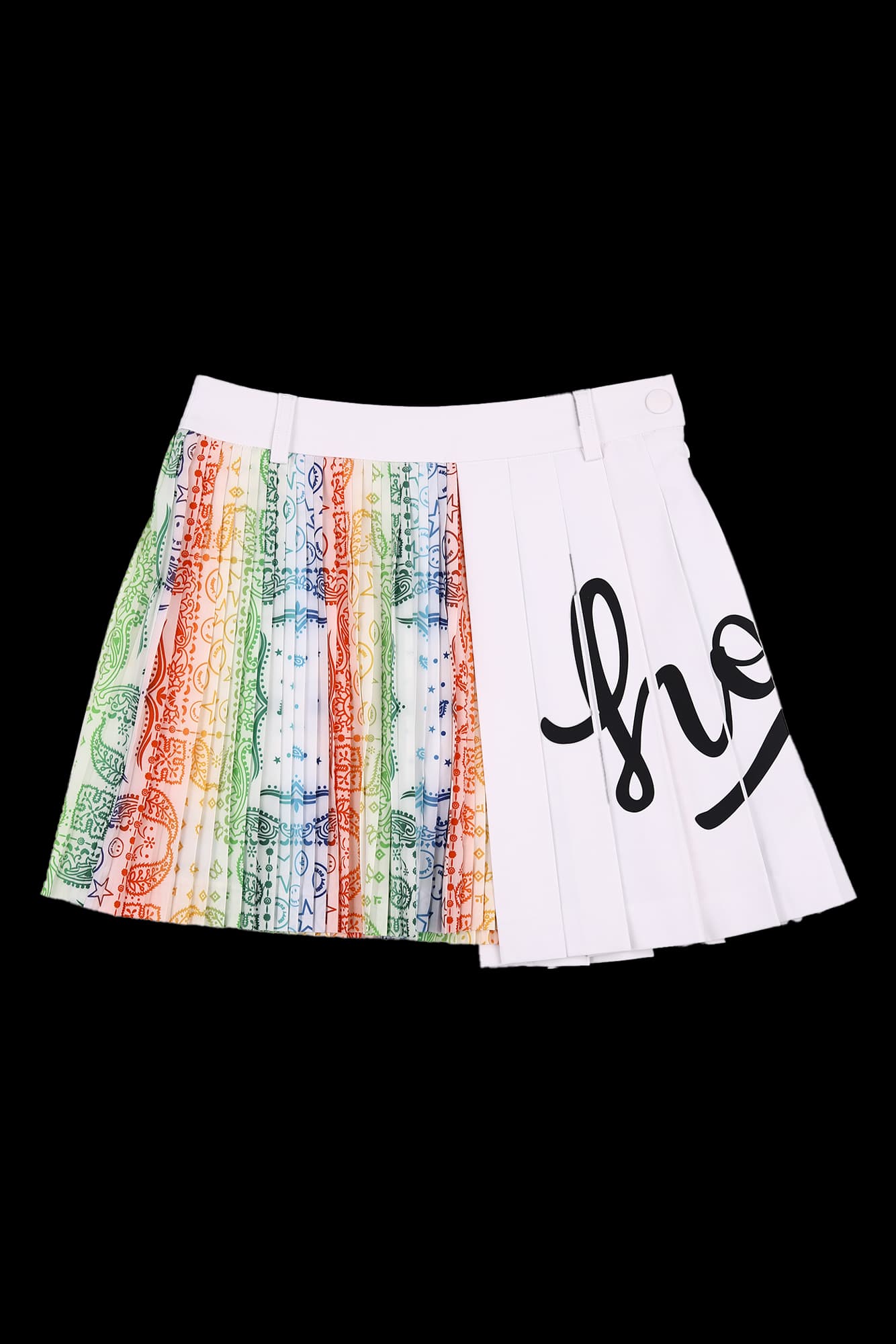 패턴 포인트 플리츠 스커트