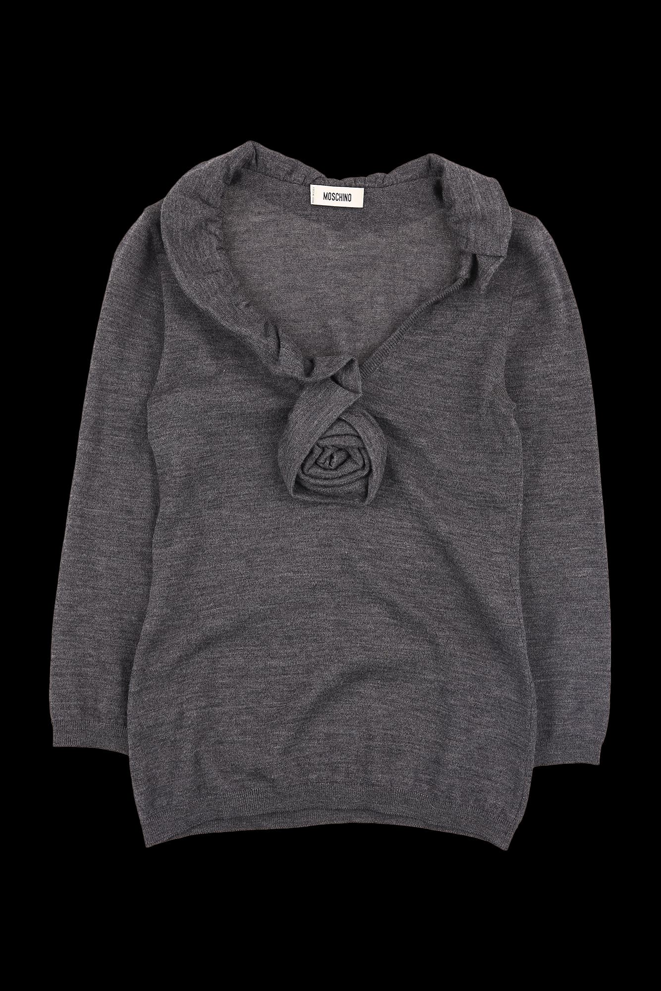 브이넥 플라워 니트