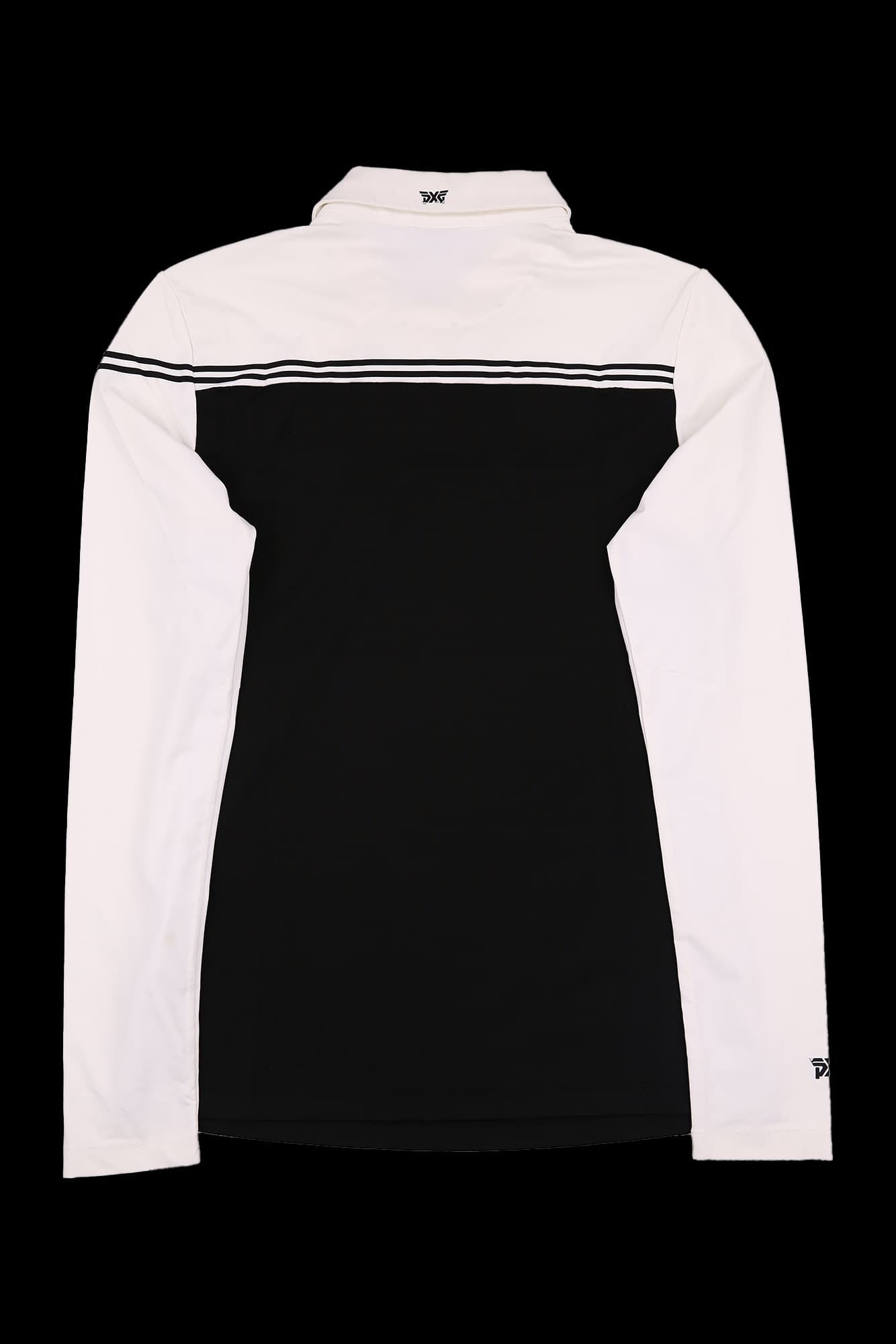 배색 긴팔 카라티