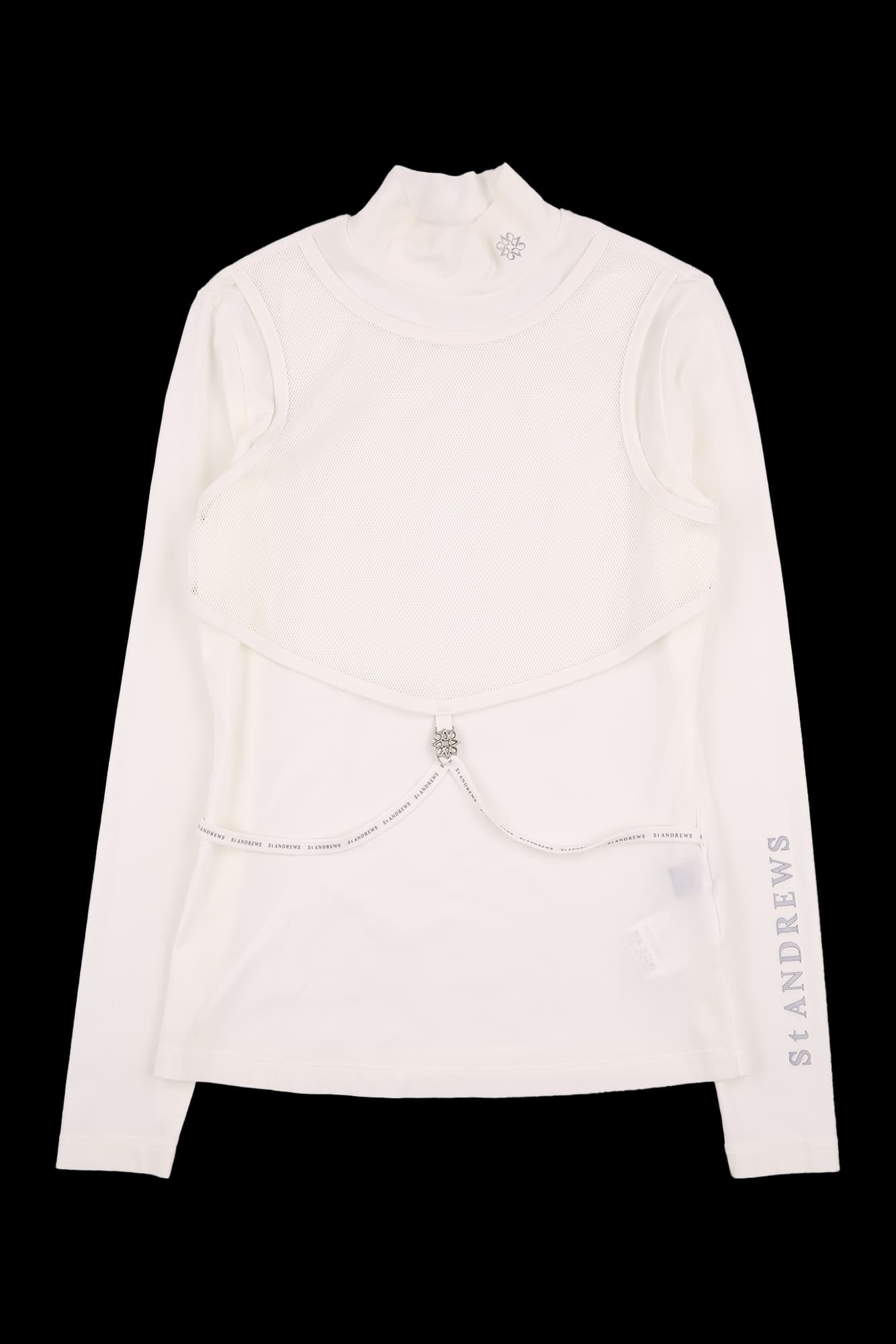 메쉬 레이어드 긴팔 티셔츠