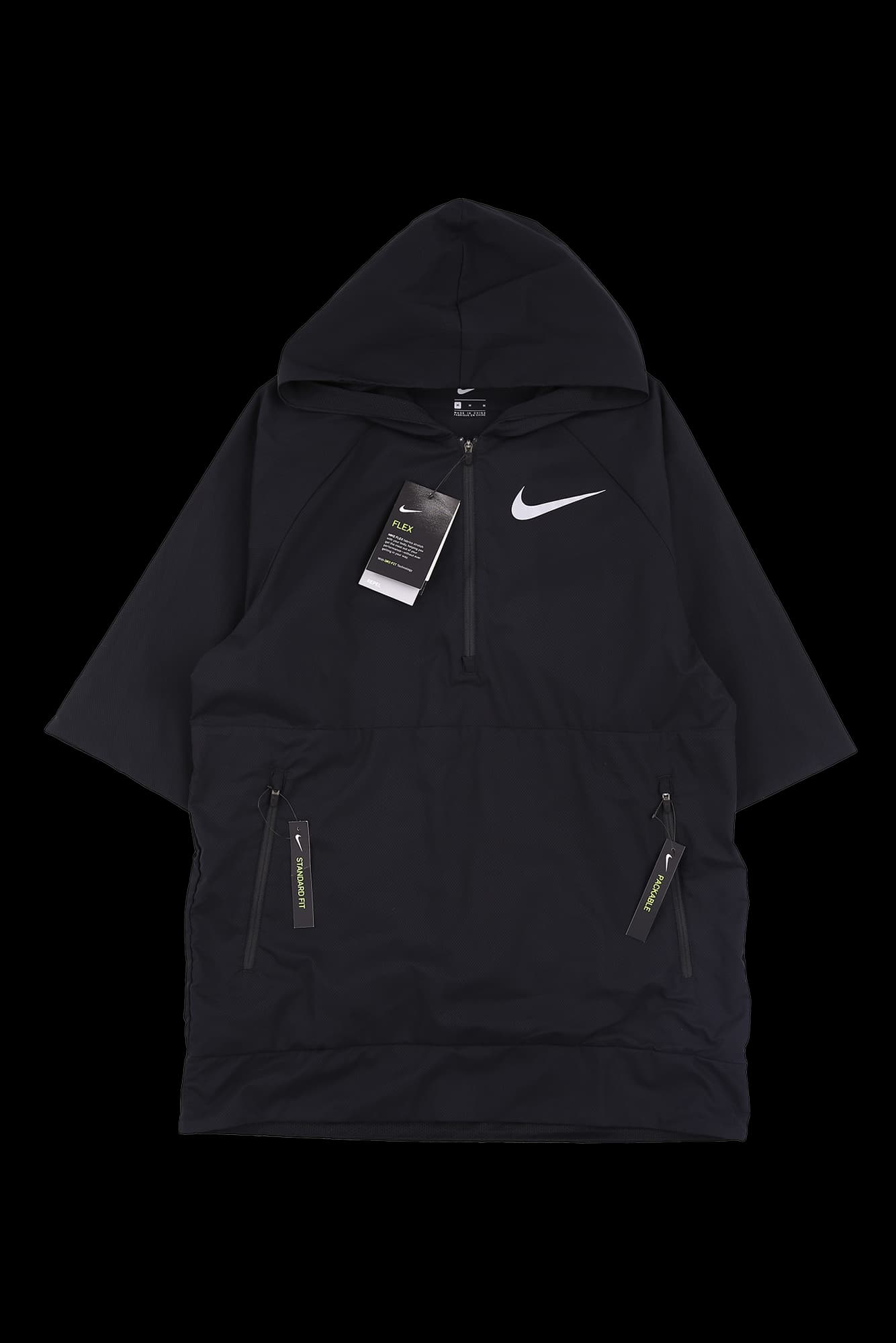 [남성] [새상품] 반팔 후드 반집업 티셔츠 