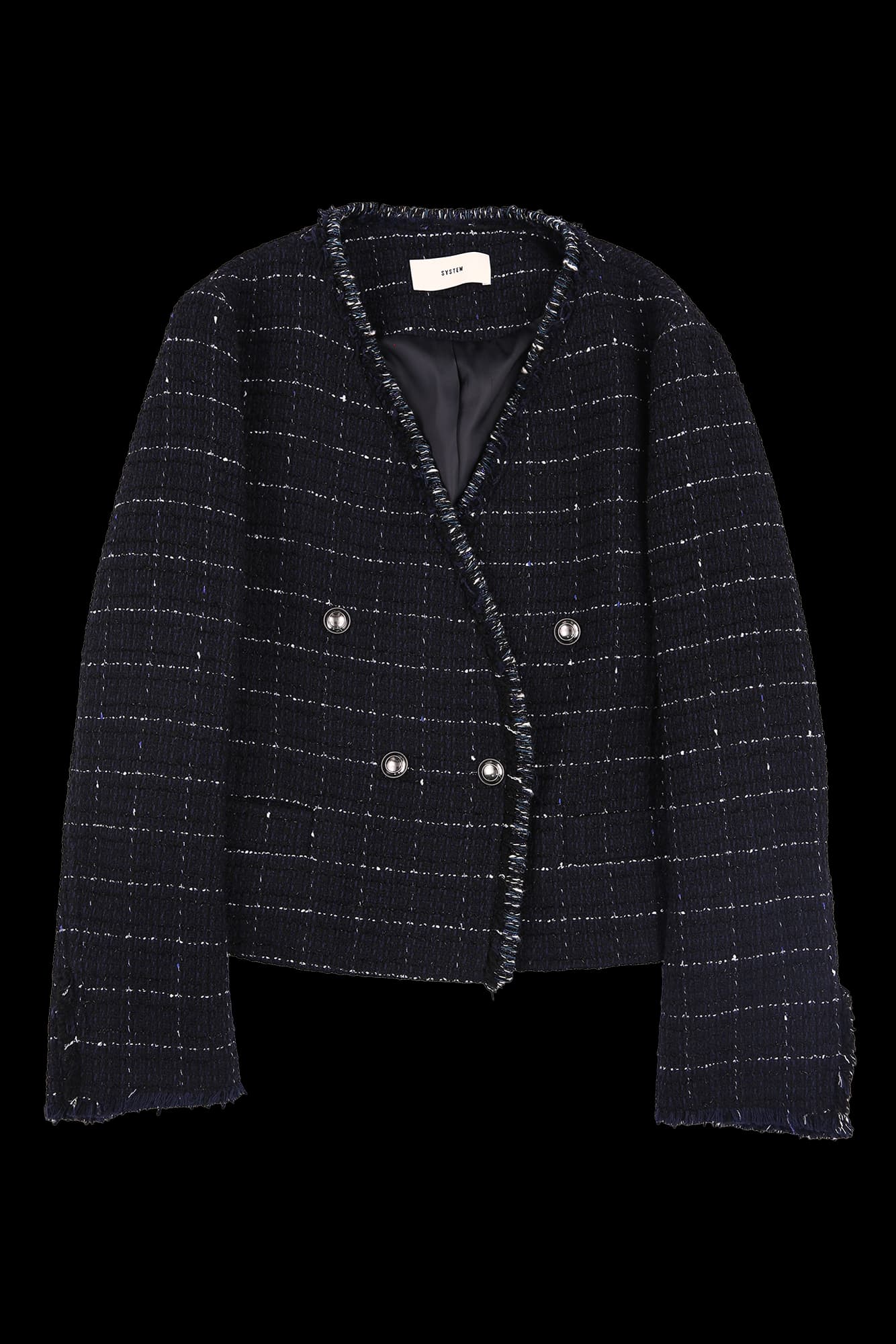 프린지 트위드 자켓