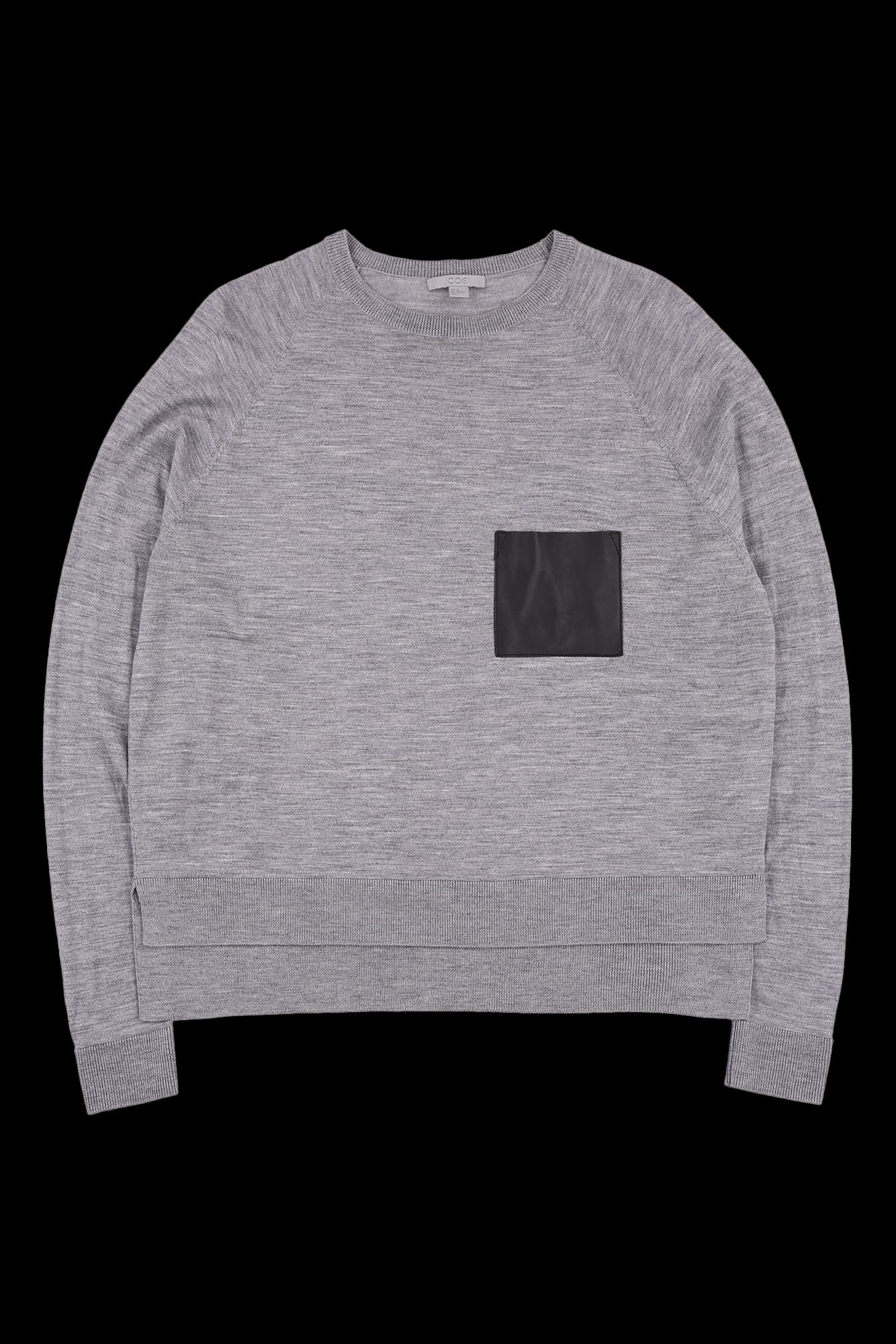 가죽 크루넥 니트