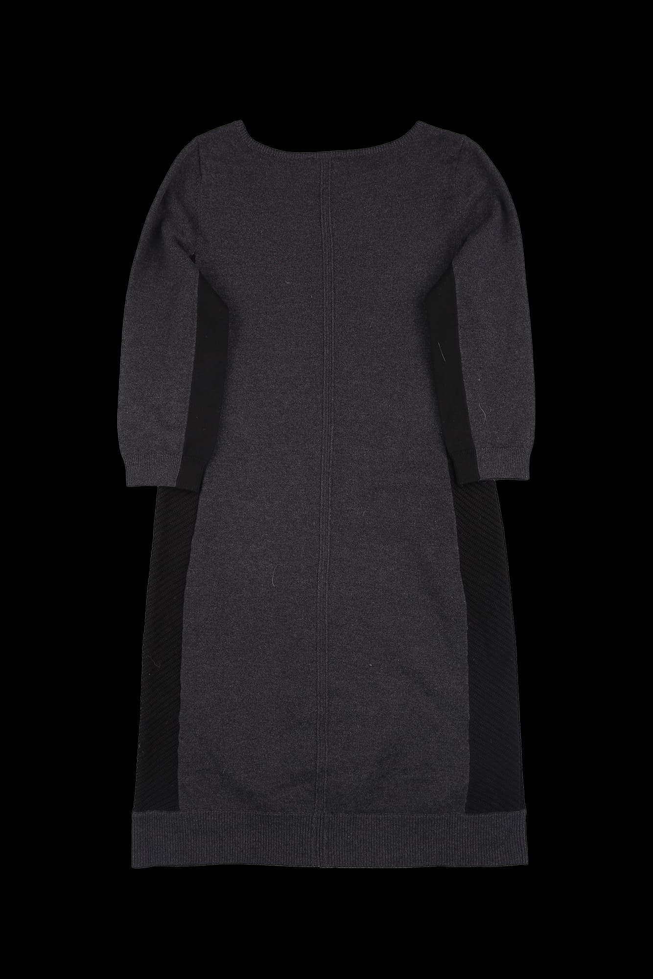 배색 니트 원피스