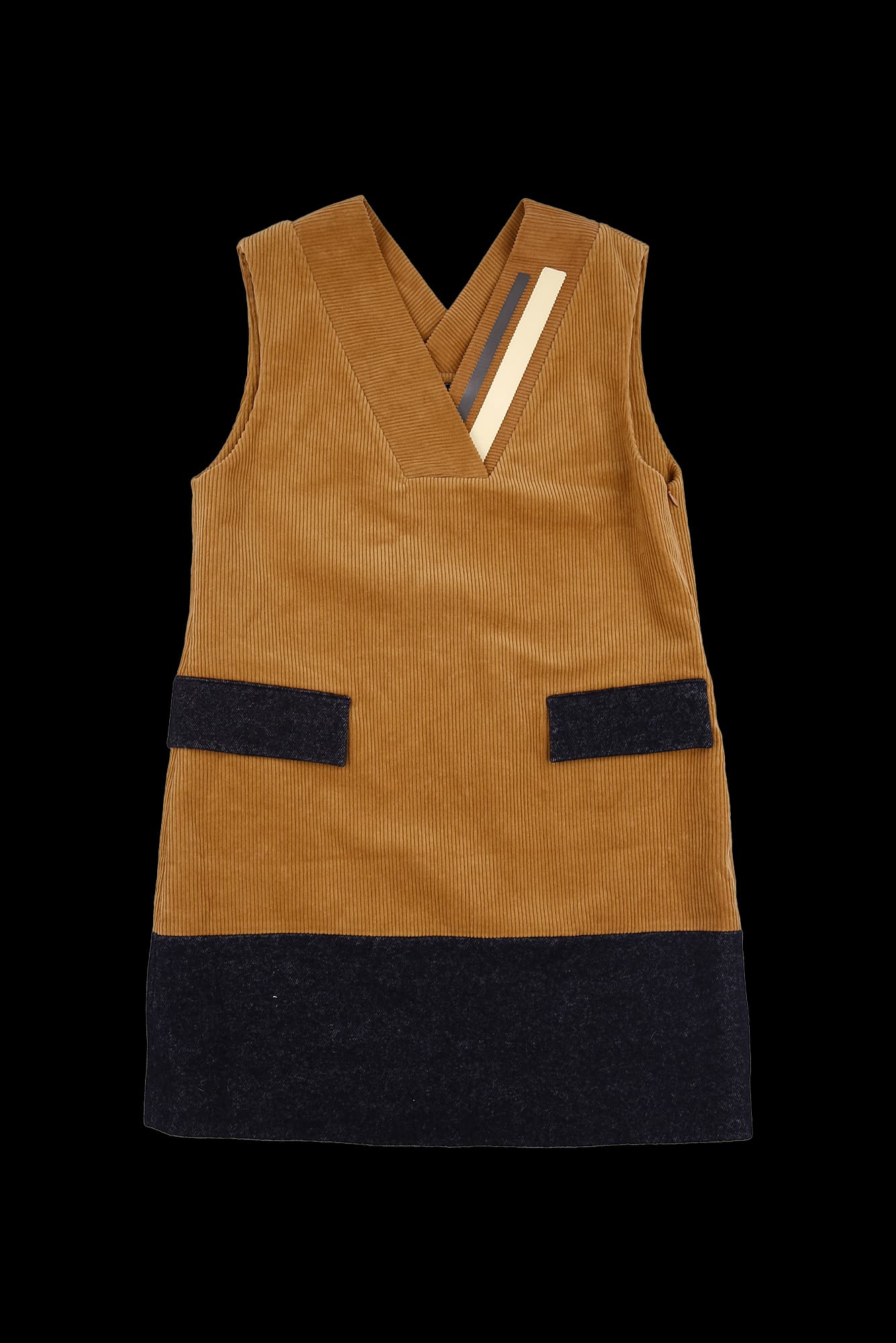 브이넥 골지 원피스