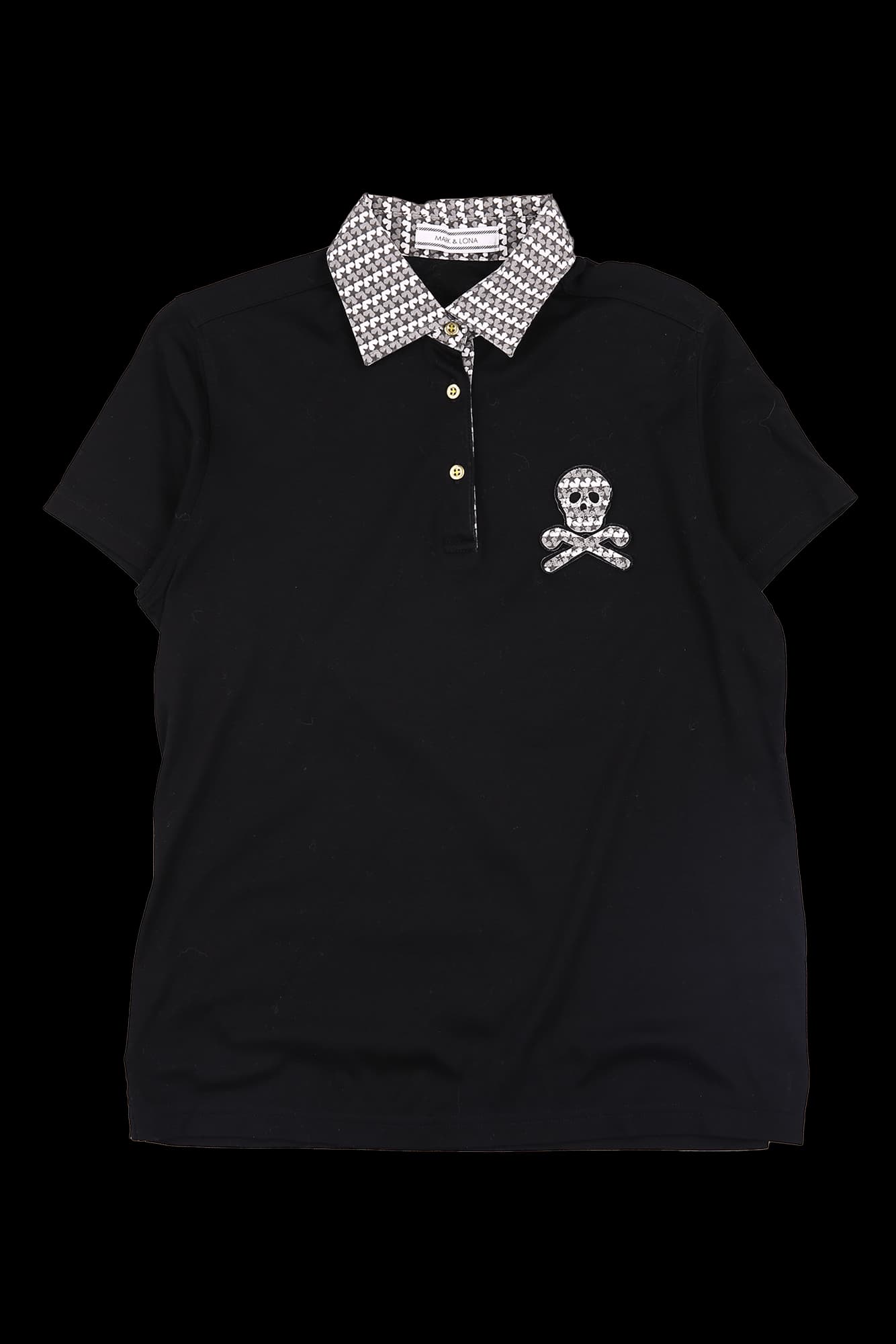 로고 와펜 반팔 카라 티셔츠