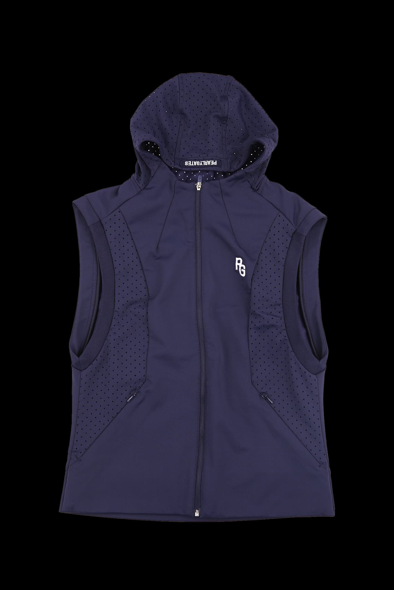 펀칭 후드 집업 베스트 