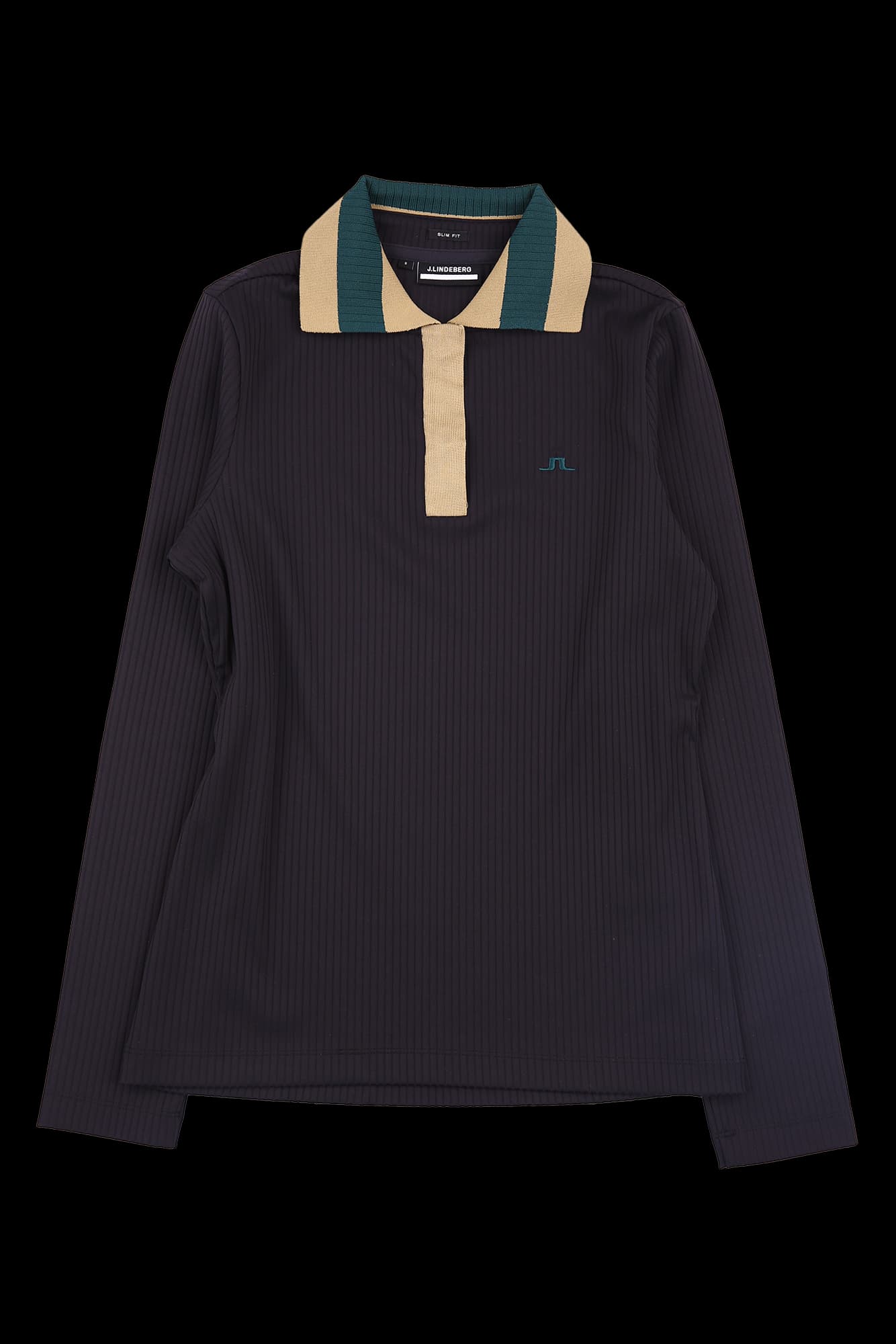 골지 배색 카라 티셔츠