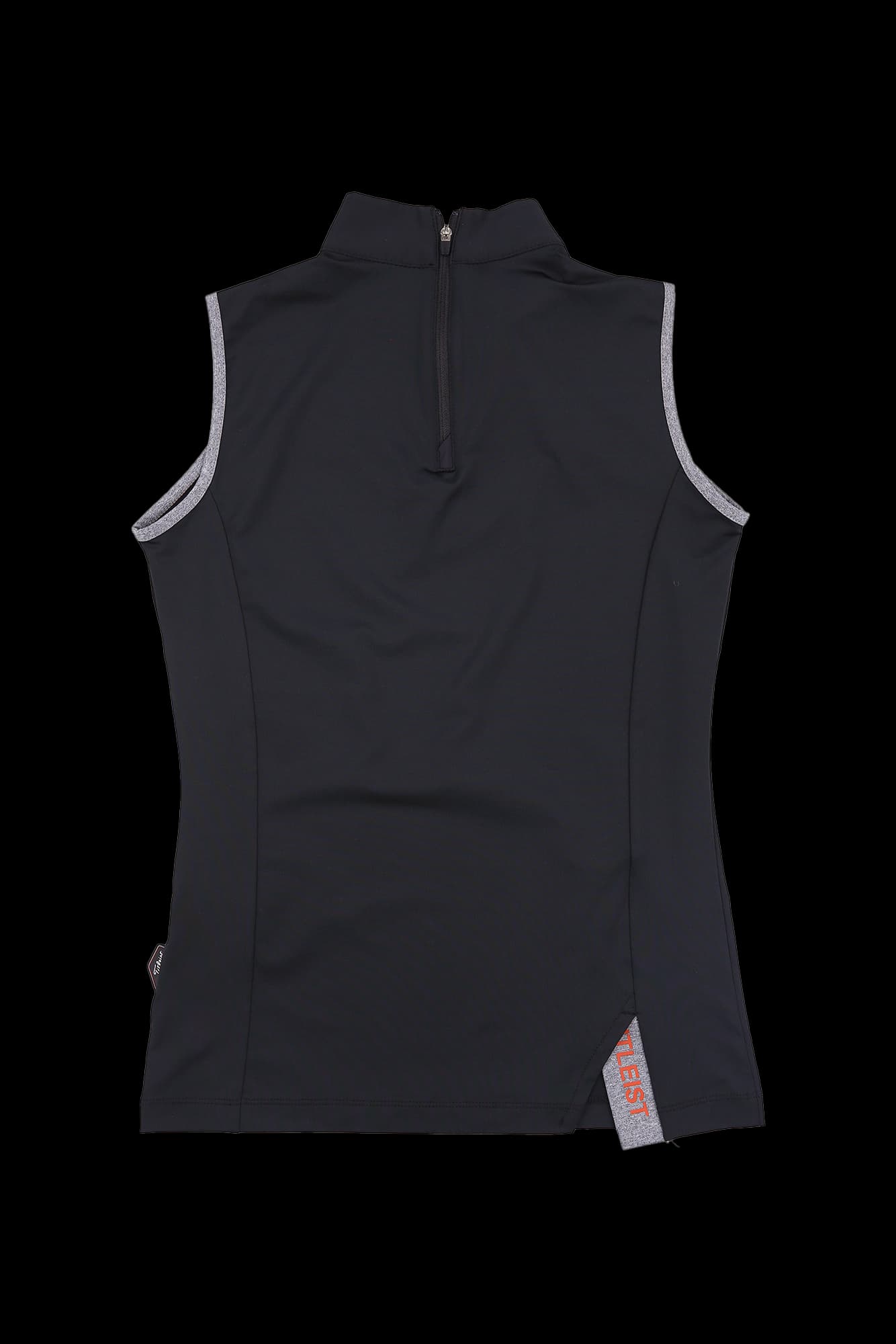 브이넥 배색 슬리브리스 티셔츠