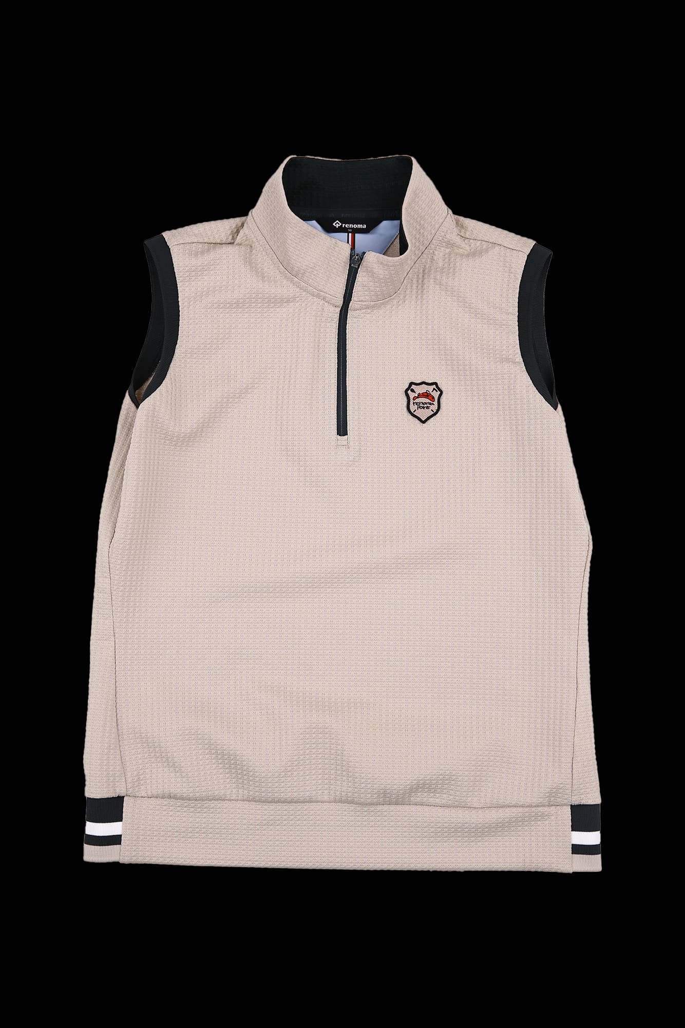 배색 민소매 티