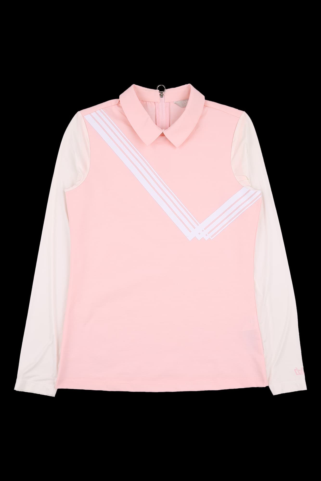 져지 배색 카라 티셔츠