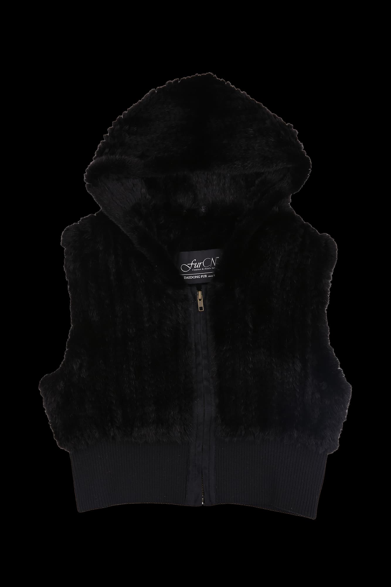 후드 집업 밍크 베스트