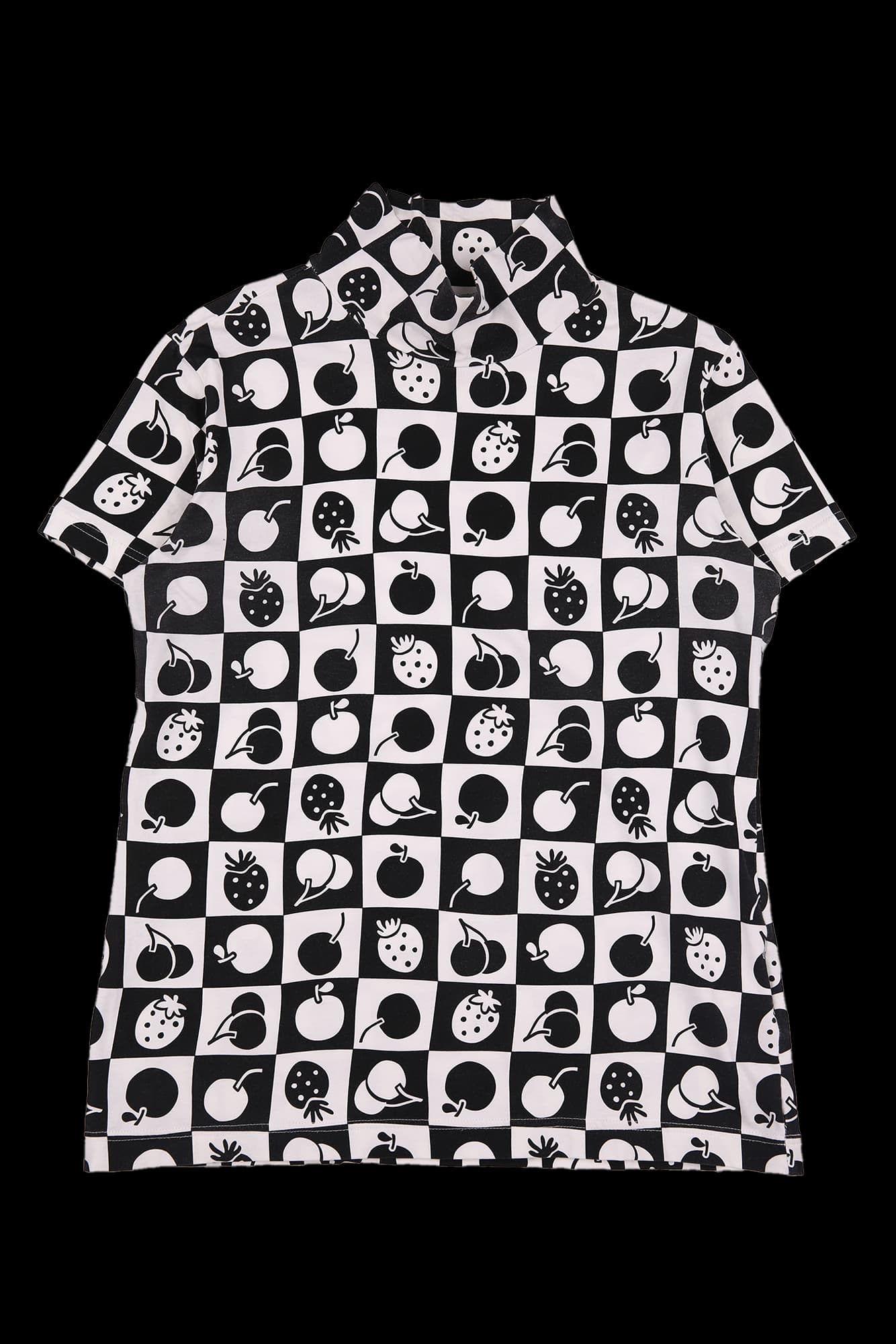 그래픽 하이넥 반팔 티셔츠