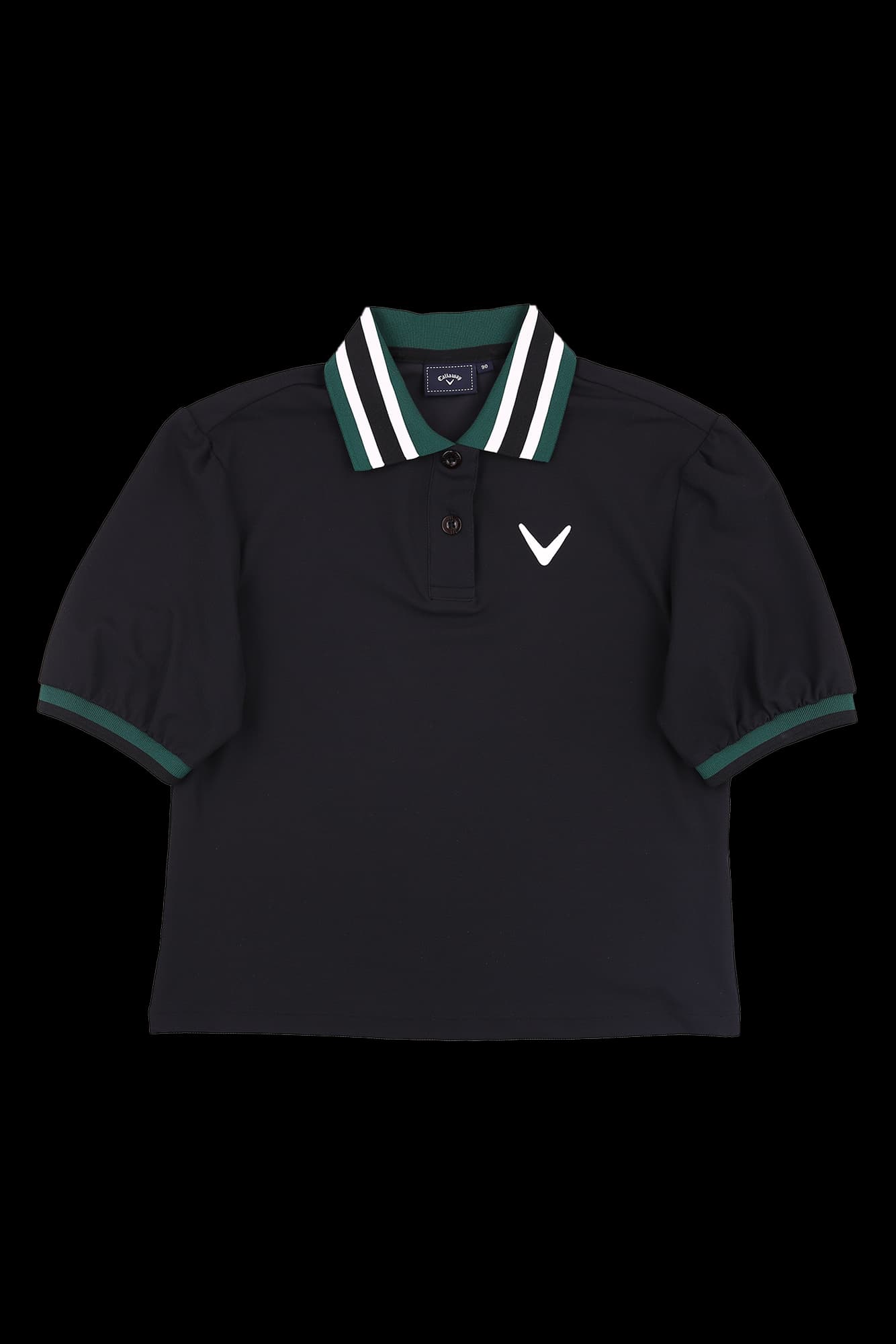 로고 카라 배색 반팔 티셔츠